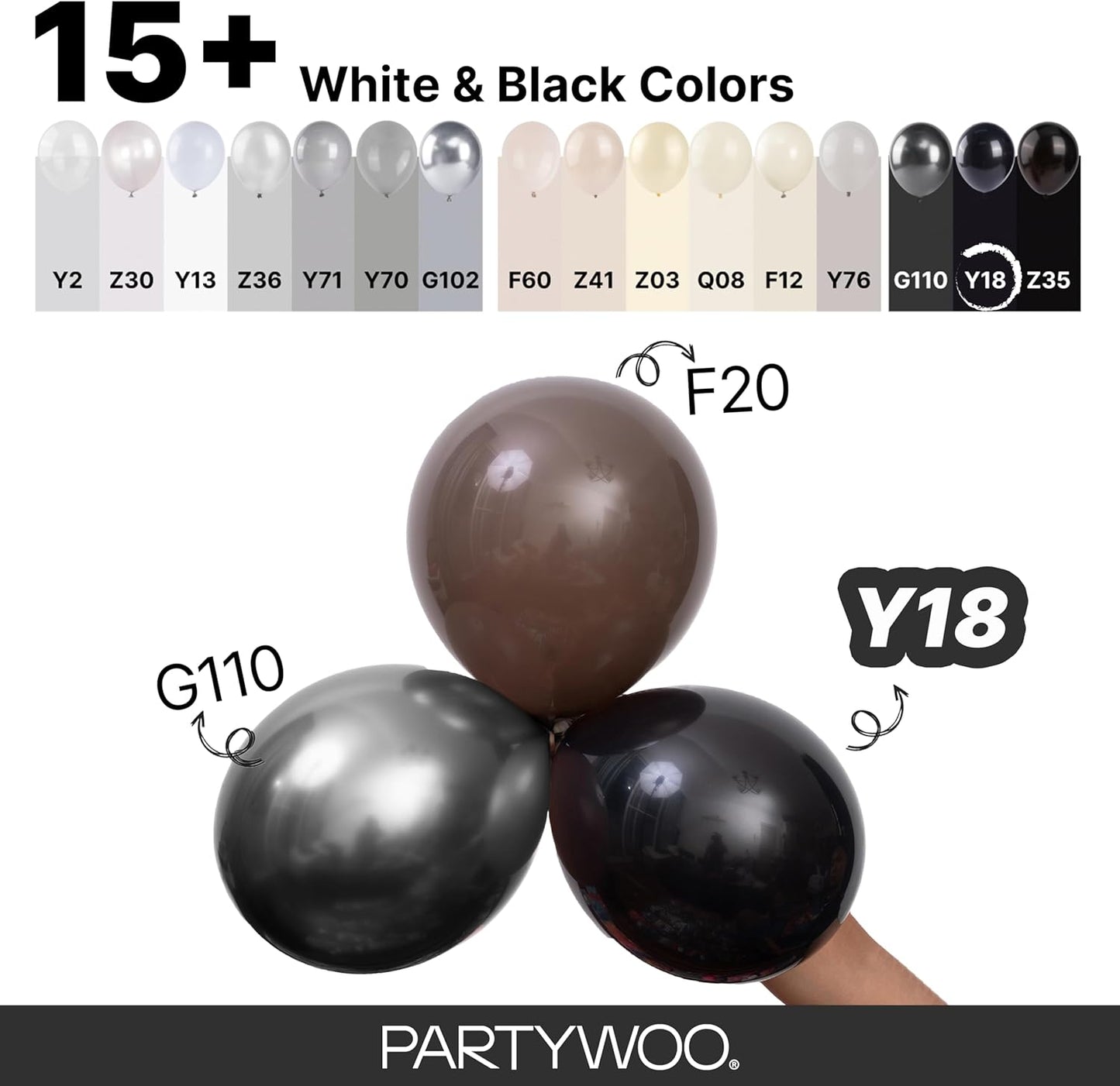 Black Balloon Arch Kit - 140 Pcs in 5-18 Inch Sizes for Baby Showers, Birthdays & Anniversaries | Elegant Black Decor