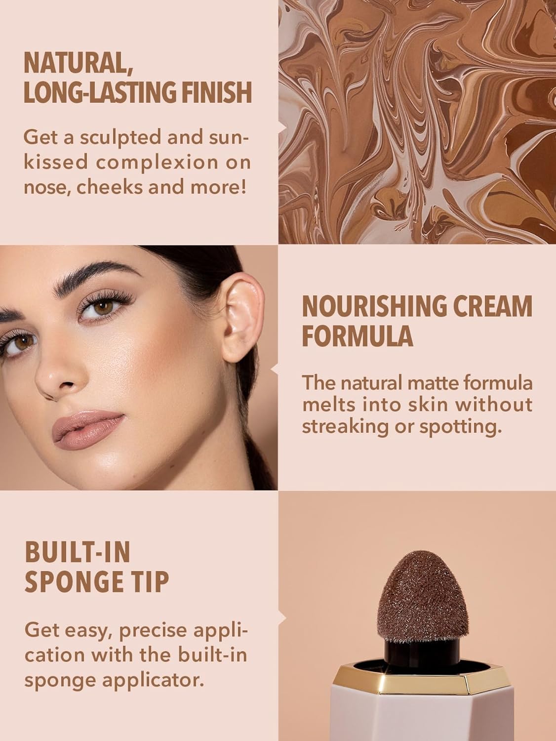 Sun Sculpt Liquid Contour Stick - Long Lasting Cream Bronzer in Warm Honey