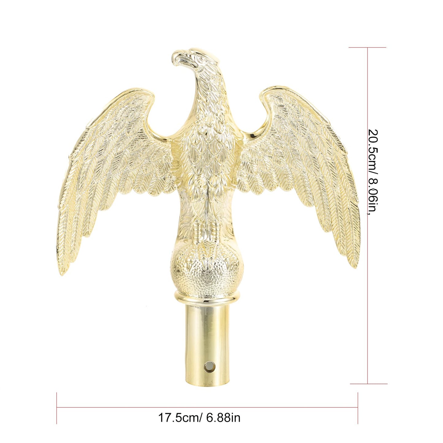 POPETPOP Eagle Flag Pole Topper 8 Inch Plastic Eagle Head Finial for Outdoor Flagpole Hardware Fits 3/4 Inch Threading Ideal for Patio and Lawn Decoration