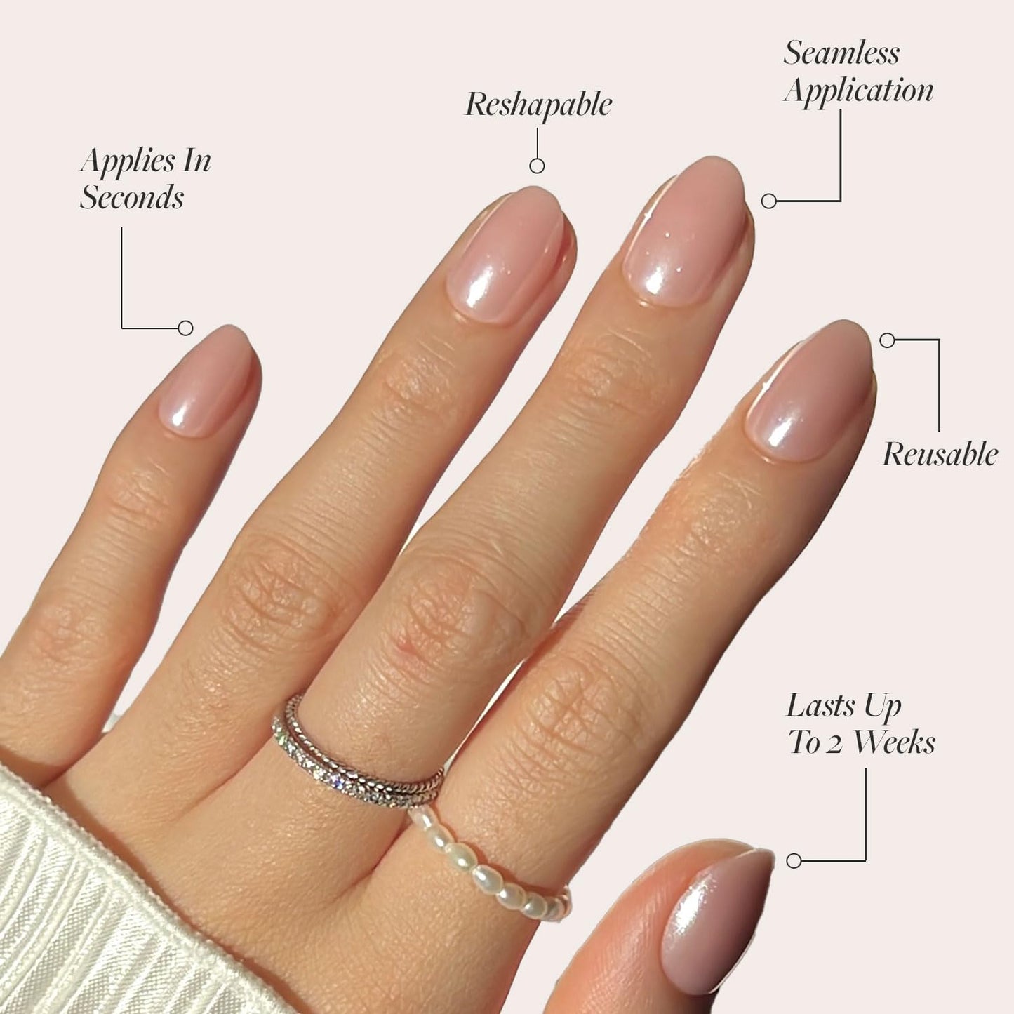 Glamnetic Press-On Nails Bundle - Sugar Glazed & Pinch Me | Medium Oval Fake Nails with Polka Dots & Glazed Finish | Durable Salon-Quality Kits