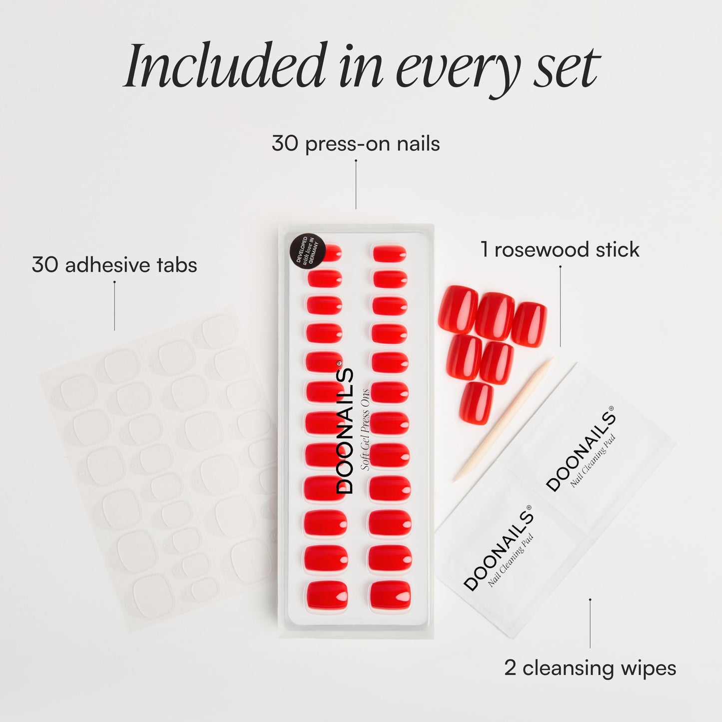 DOONAILS Soft Gel Press On Nails - 30 Pcs Kit with Stickers in 15 Sizes – Nude, Short Round – Reusable Glue On Fake Nails, Handmade & Salon-Quality Finish, Vegan & Cruelty-Free, Uñas Postizas