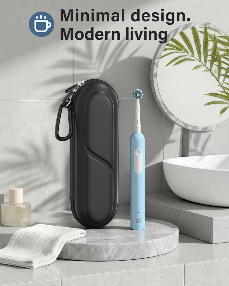 ProCase Toothbrush Travel Case for Oral-B/Oral-B Pro 1000 1500 5000 7000 7500 6000 9600/Philips Sonicare 4100 5100 1100 6100 5300 Oral-B iO Electric Toothbrush Portable Hard Container -Black