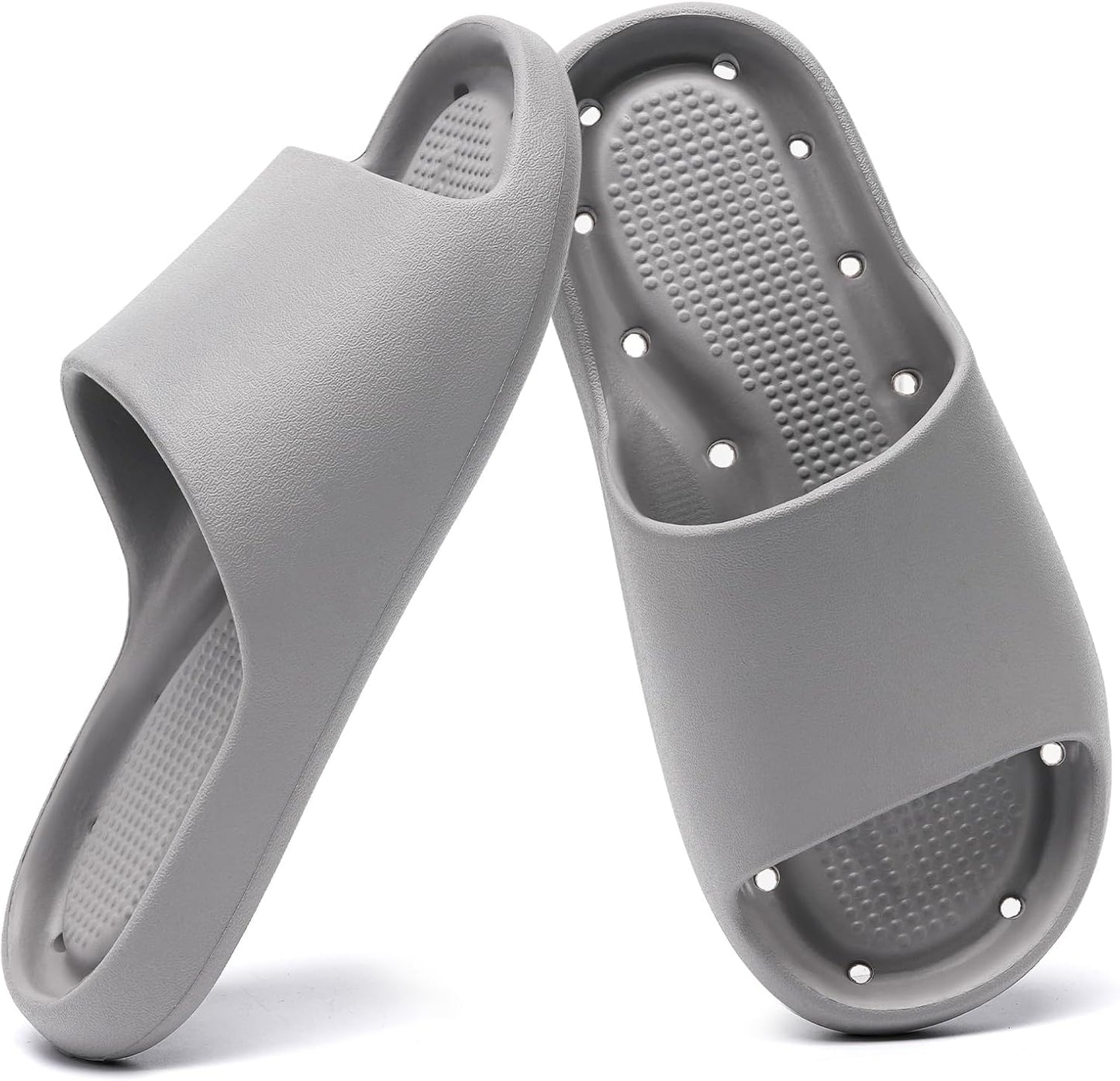 Arch Support Shower Shoes - Quick Drying Slide Sandals with Drain Holes | Soft Cushioned Anti-Slip Pool Slides for Comfort