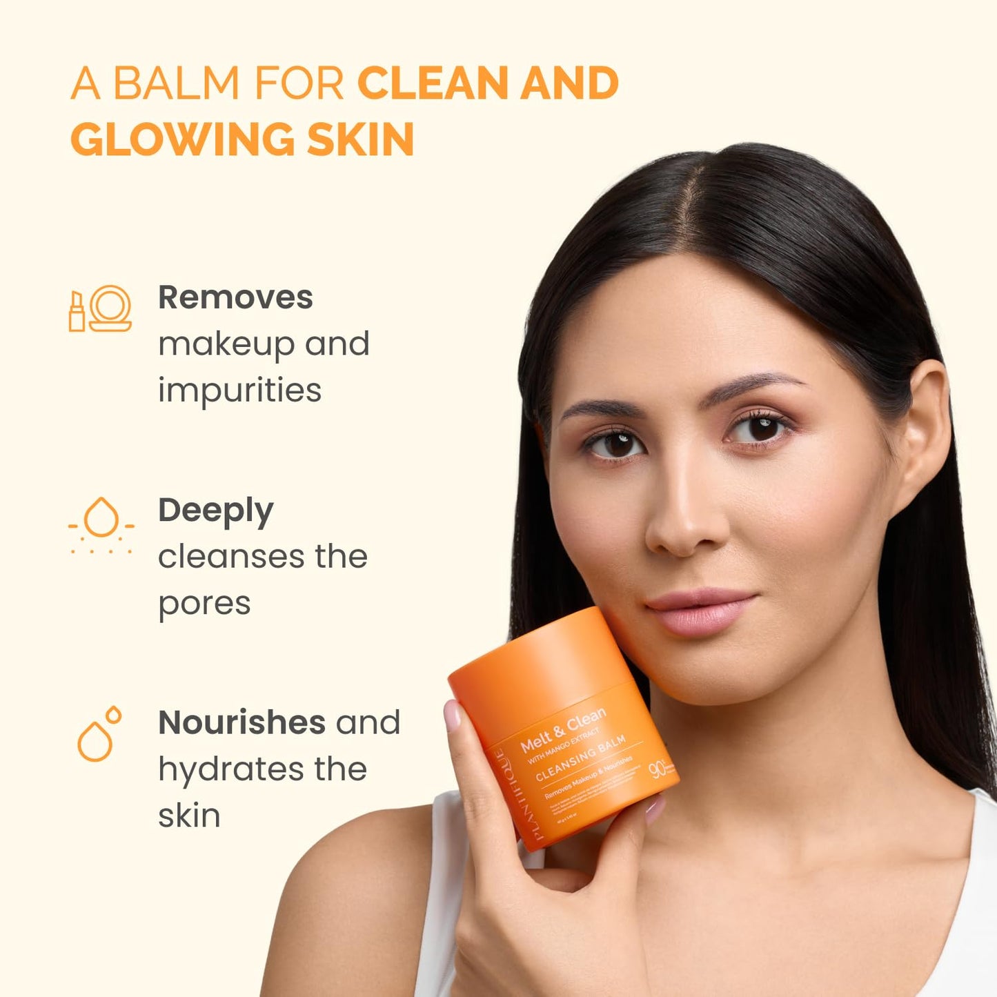 Korean Cleansing Balm Makeup Remover - Nourishing Melting Cleanser with Mango & Papaya Extracts | 1.41 oz / 40 g