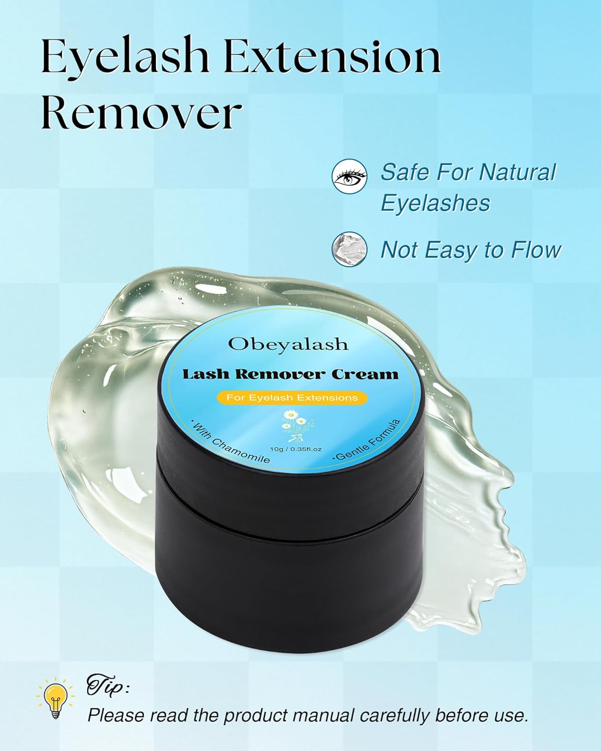 Eyelash Extension Remover Cream - Gentle Chamomile Formula for Non-Irritating Professional Removal | 01