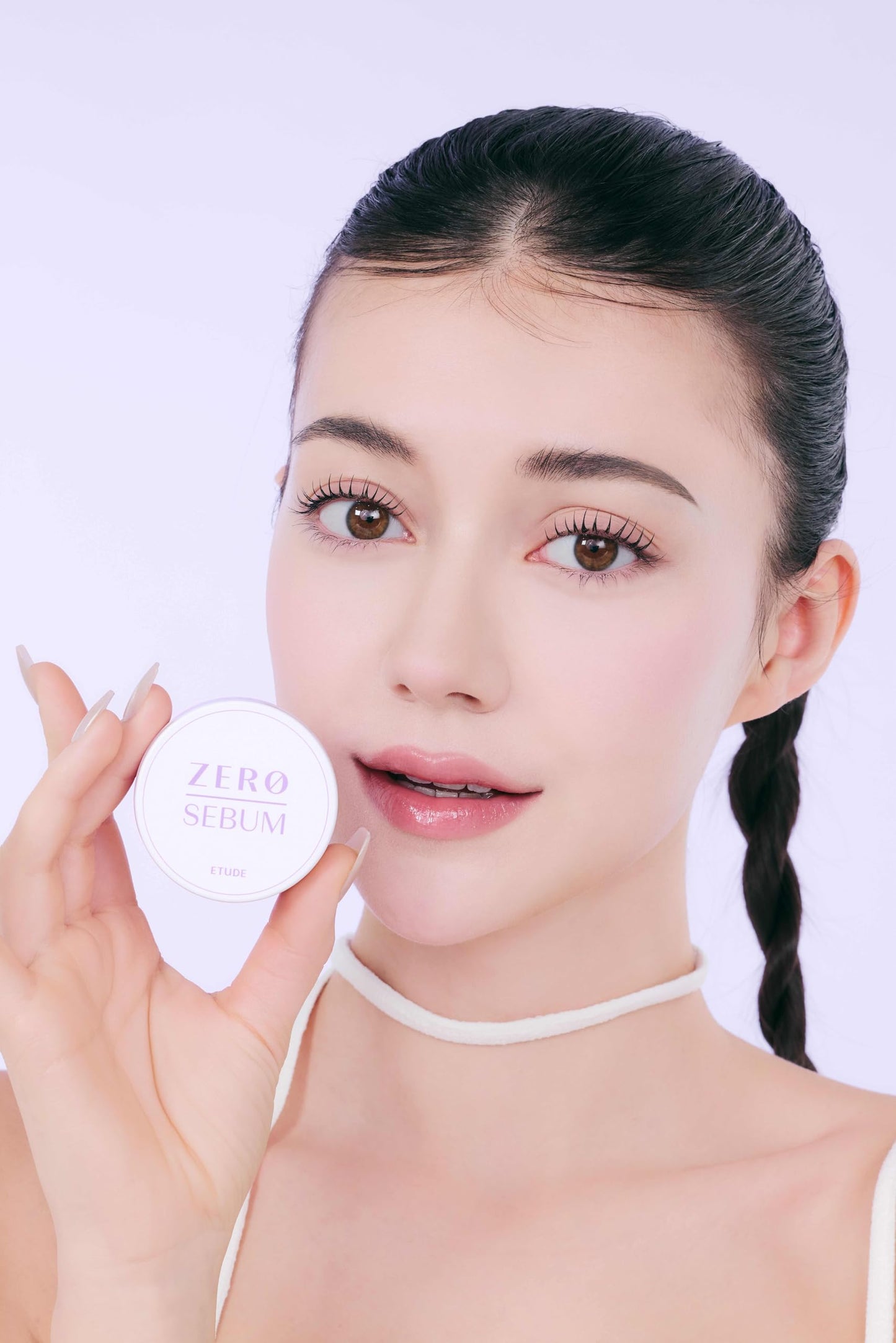 ETUDE Zero Sebum Loose Powder Purple, Lavender Tone Correcting Finely Milled Powder for Yellow Undertones, Lightweight Shine Control, Soft Matte Blur, 4g