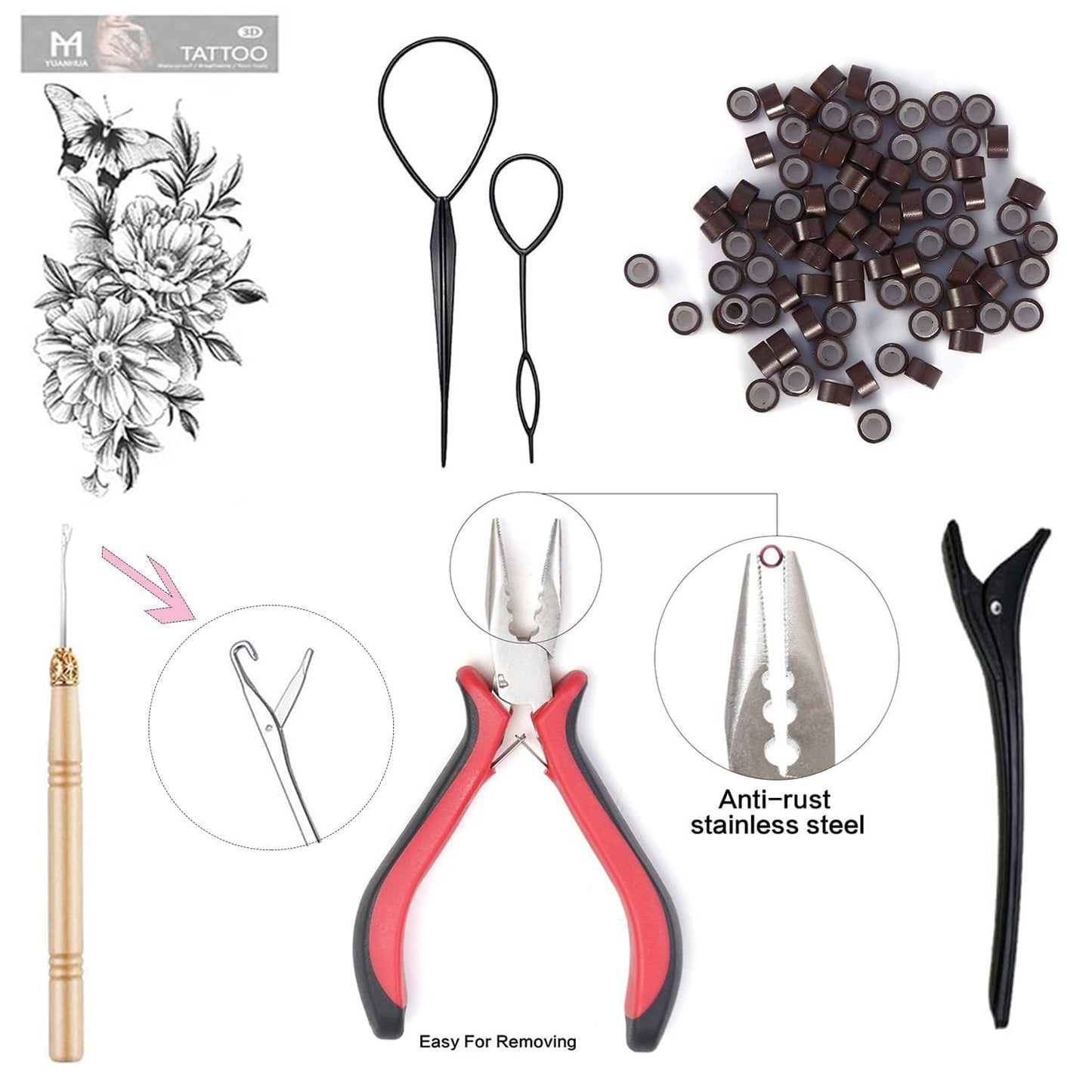 Hair Tinsel Kit - 12 Color Sparkling Heat-Resistant Tinsel Extensions | 48-Inch Strands for Fairy Hair