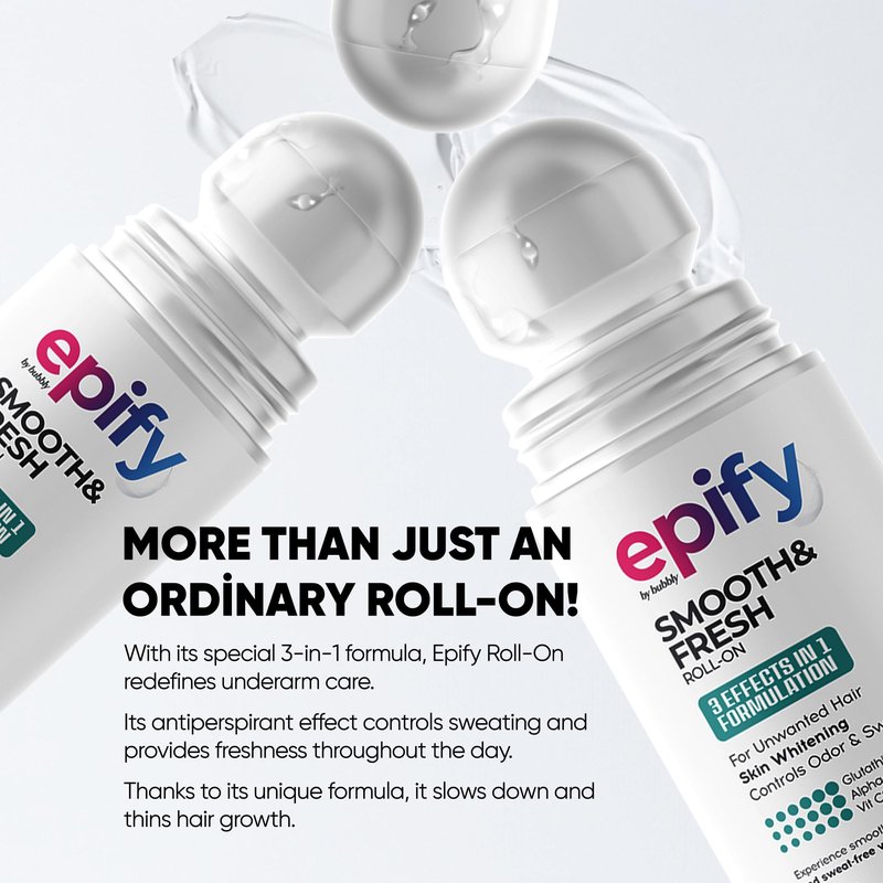 Epify Smooth & Fresh Roll-On, Eliminates Unwanted Hair, Controls Odor and Sweat, Smoothes Underarm, Reduces Ingrown Hair, 1.69 Fl Oz (6)