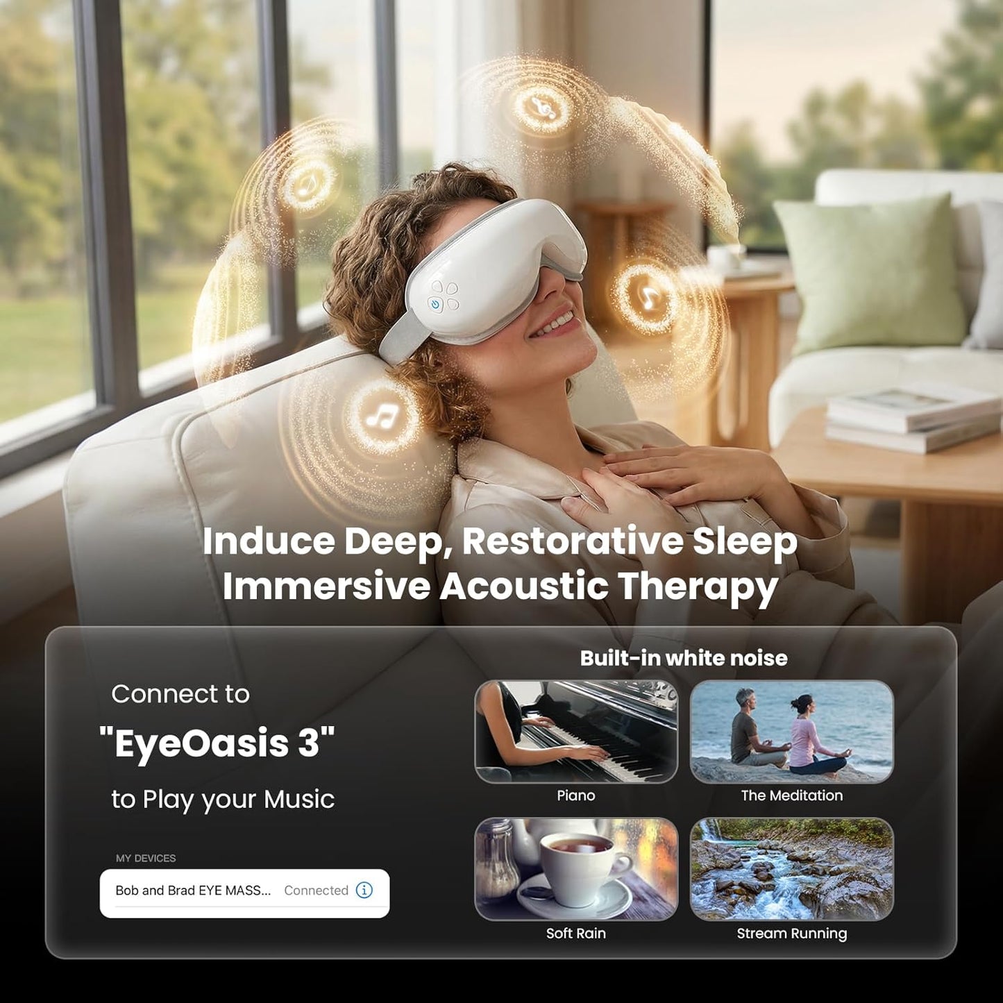 Eye Massager with Heat & Cooling | EyeOasis 3 Heated Mask for Dry Eyes, Migraines & Headaches Relief - FSA-HSA Eligible