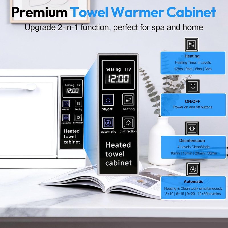 Heated Towel Warmer Cabinet - 6L Spa & Salon Towel Heater | Home Use, Compact Design