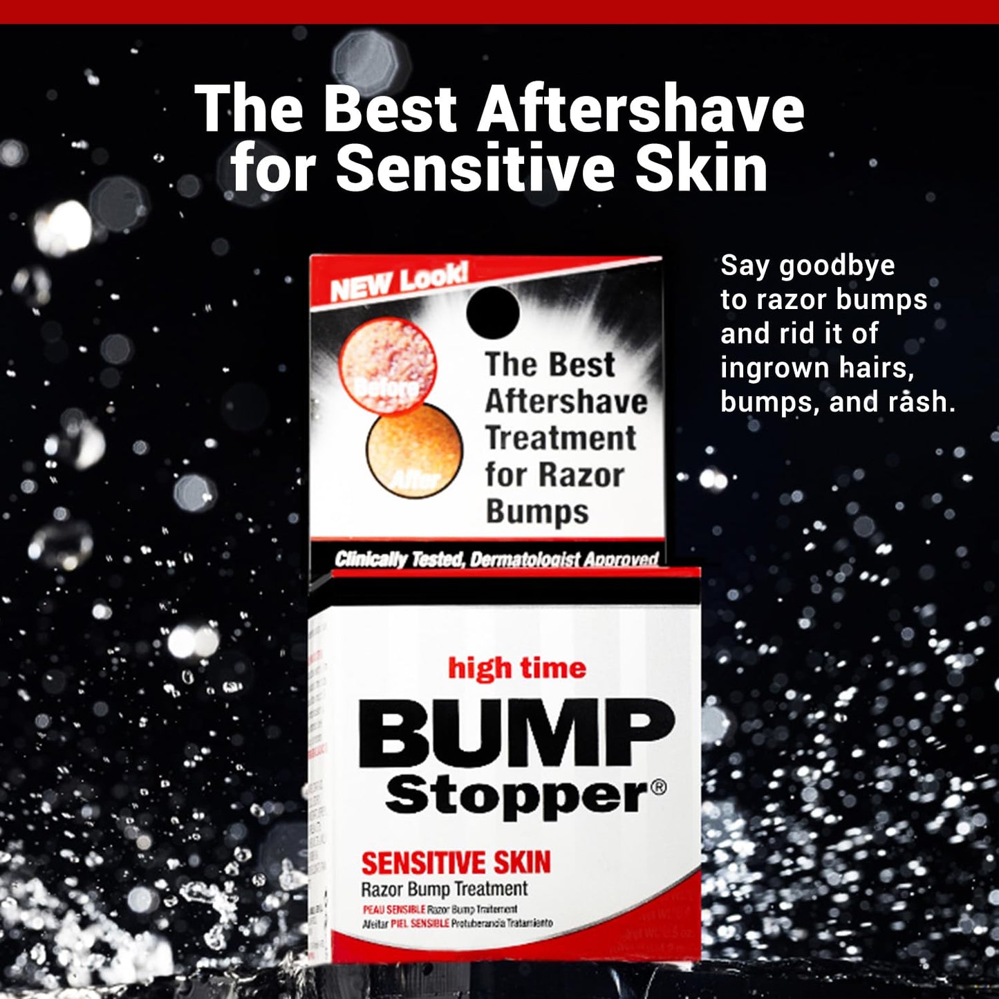 High Time Bump Stopper Sensitive | Ingrown Hair Treatment After Shave Cream | Razor Bump Treatment | Sensitive Skin Formula | Post Shave Care | 0.5 oz