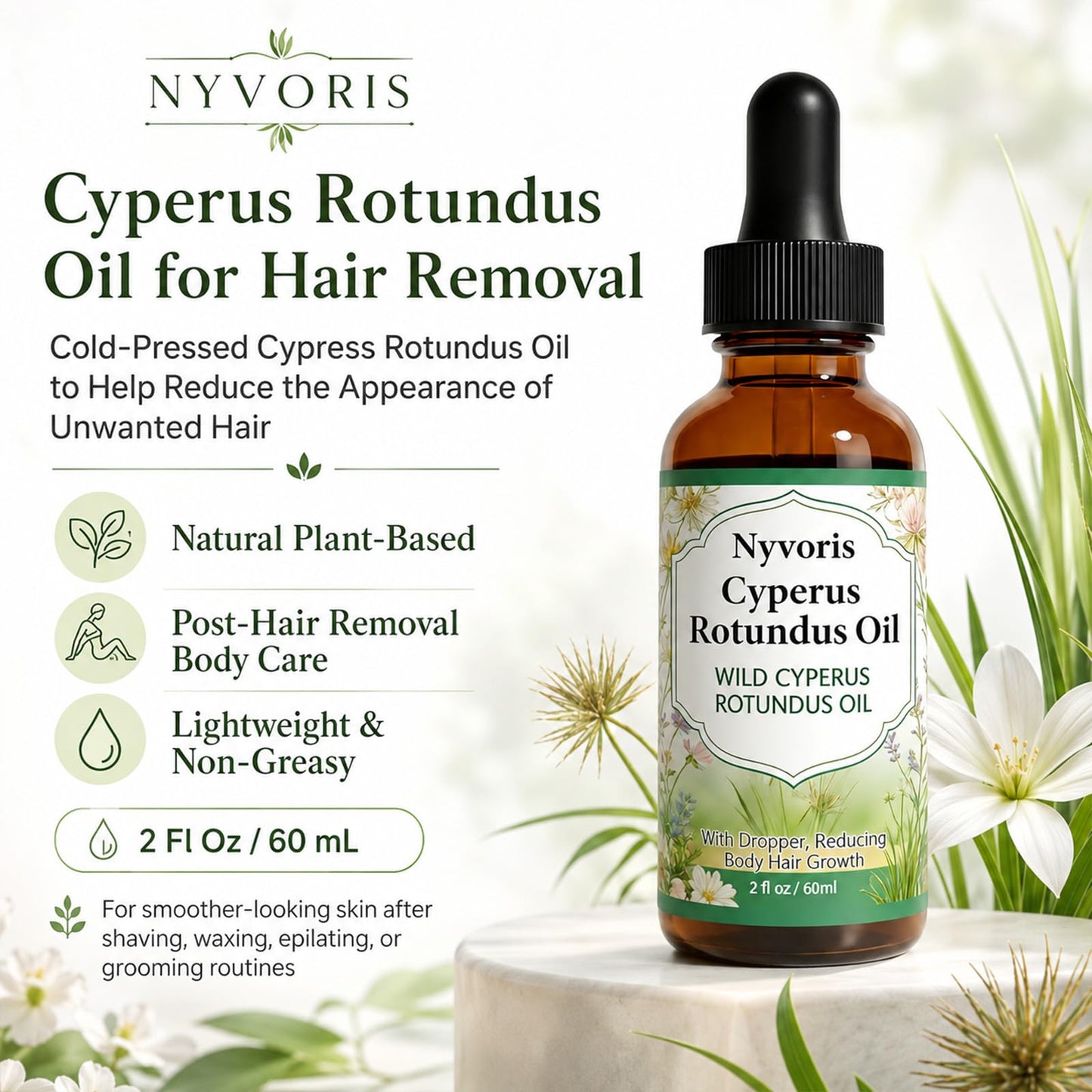 Ceduce NYVORIS Cyperus Rotundus Oil for Hair Removal