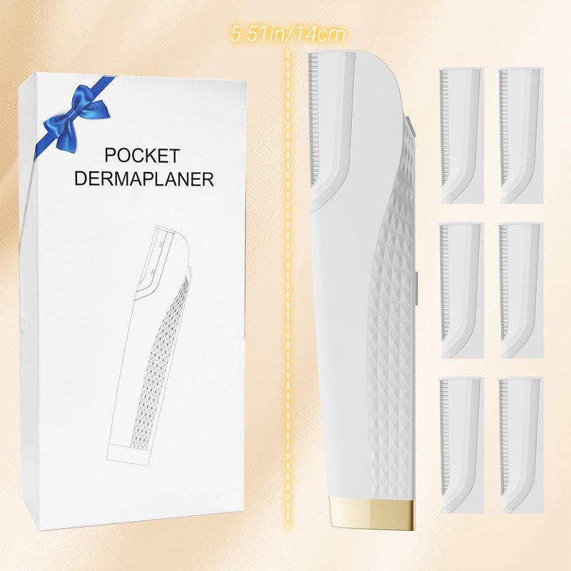 Gelpal Electric Dermaplane Razor for Women Face, Three-Speed Rechargeable Dermaplane Razor with 5 Refill Blades, Facial Hair & Peach Fuzz Remover for Women,Gift wrapping.(White)