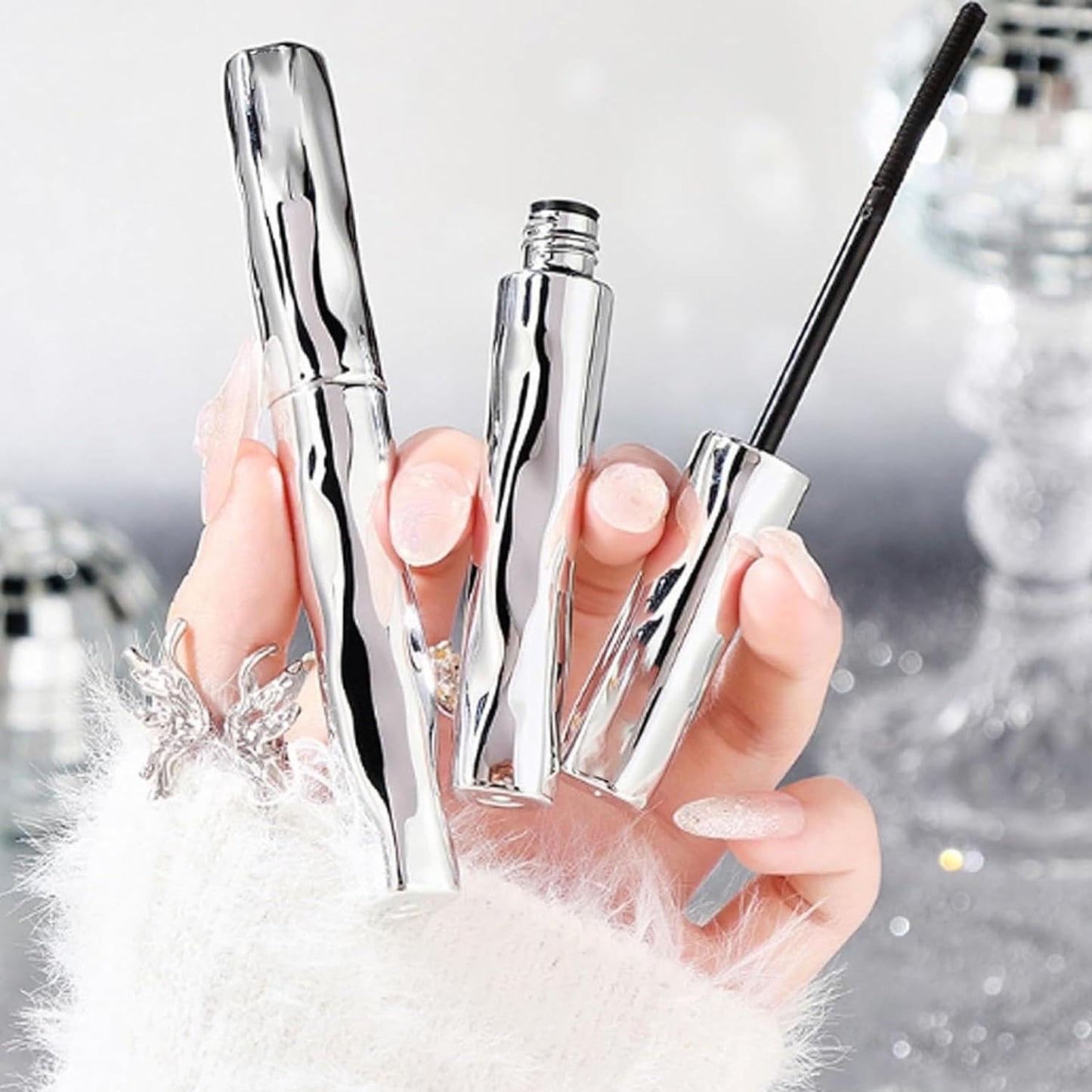 Waterproof Fiber Mascara - Long-Lasting Tubular Eyelash Primer | Natural, Non-Smudge Formula