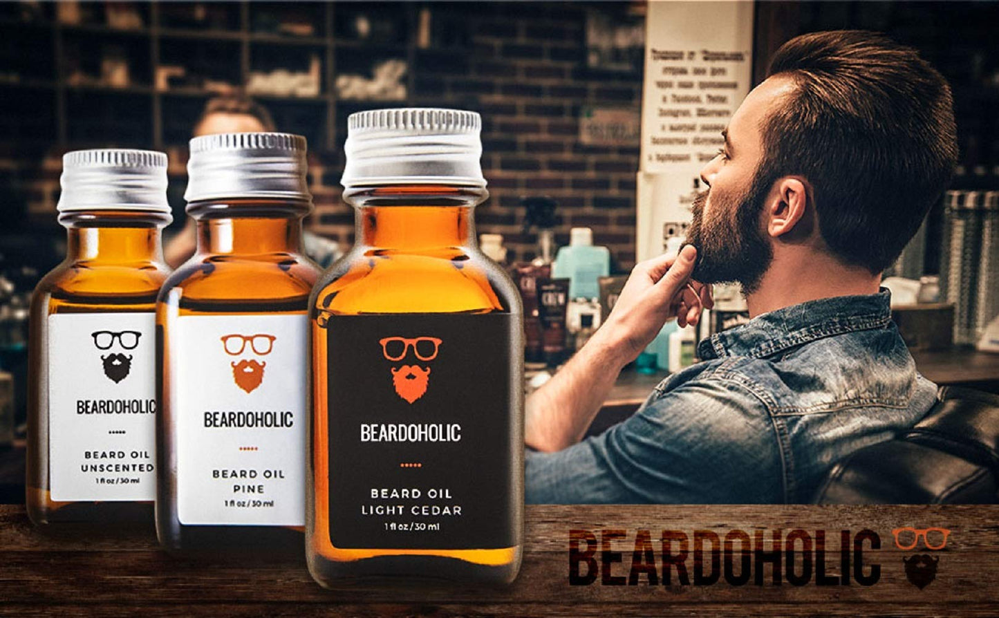 Beardoholic Natural Beard Oil Pine Scented 1 Ounce (30 ml)