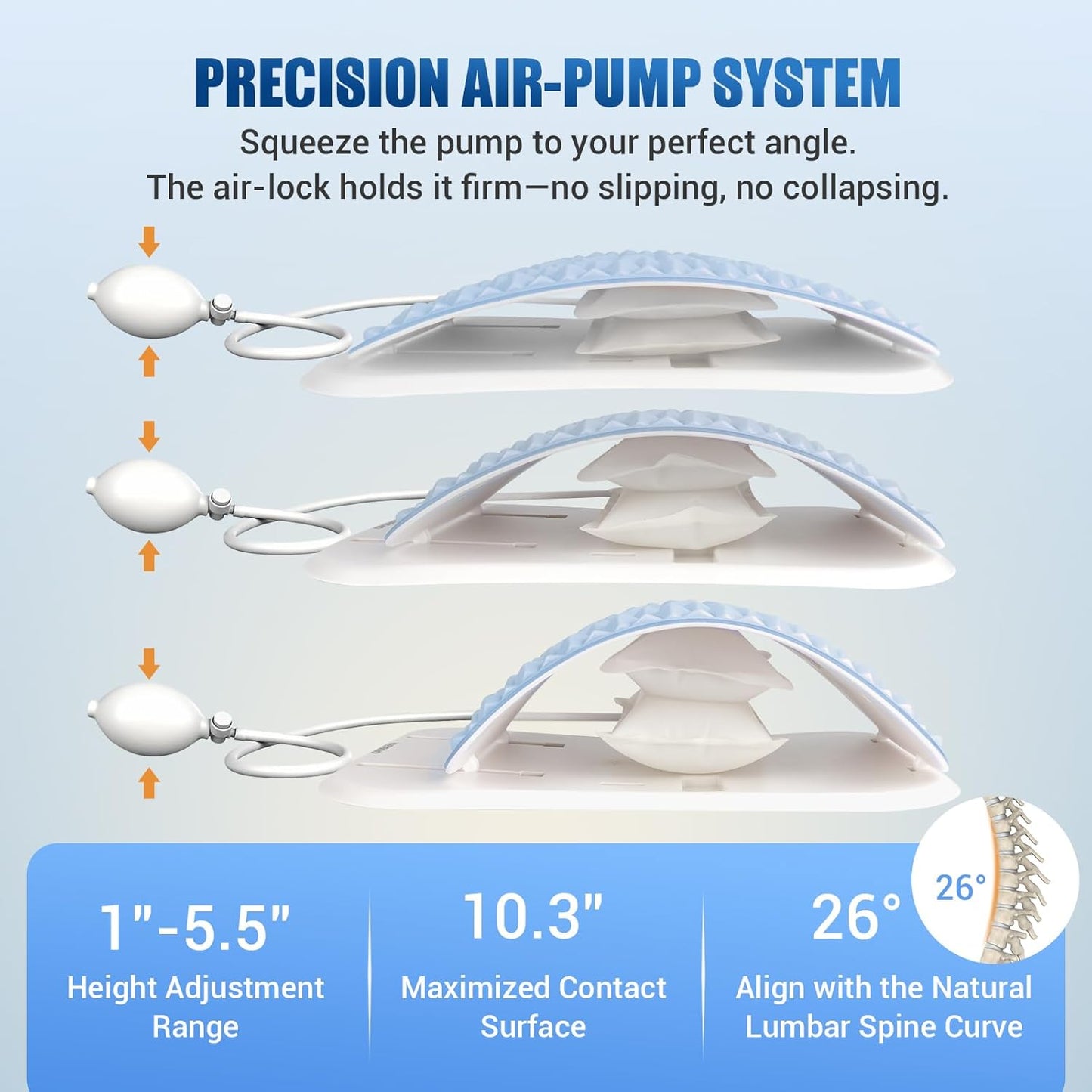 Back Stretcher for Lower Back Pain Relief - Adjustable Lumbar Support Board with Acupressure Points | Spine Decompression