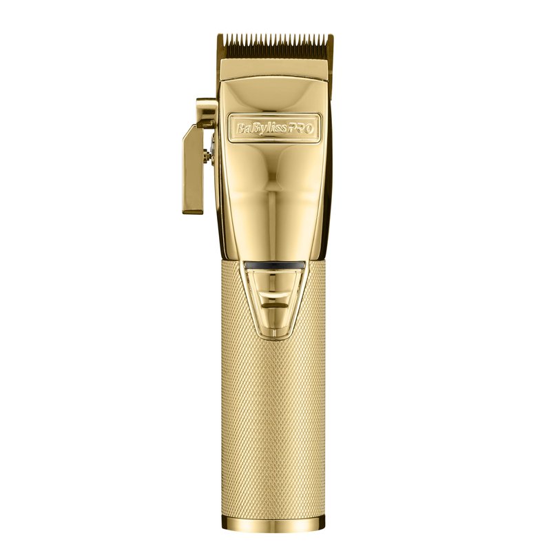 BaBylissPRO GOLDFX+ Professional Barber Cord/Cordless Hair Clippers for Men, All Metal, Lithium Battery with 3-Hour Runtime, Gold