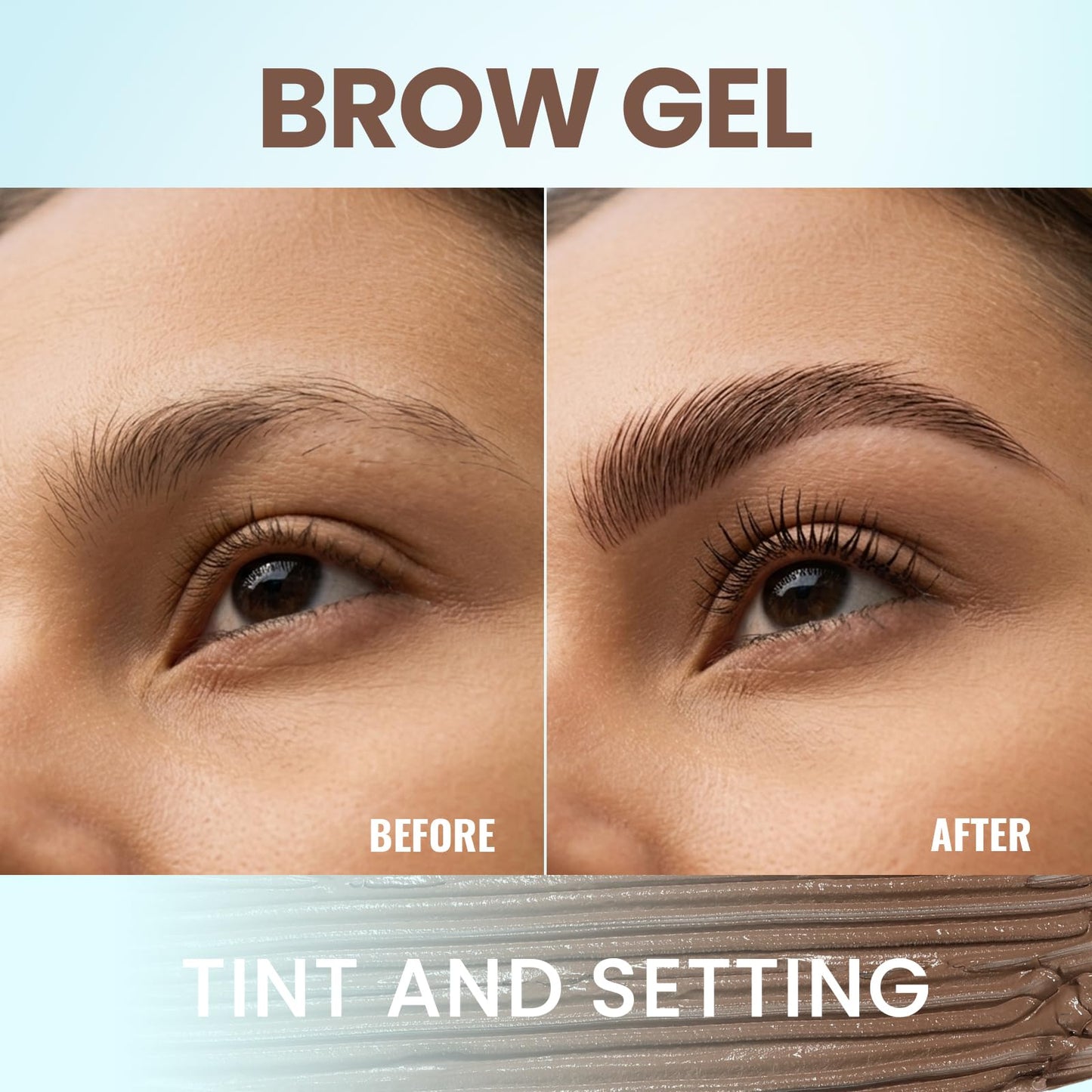 2 Pack Waterproof Brow Gel, Eyebrow Tint and Setting 2-in-1 Fluffy Volumizing Brow Mousse, All Day Hold Eyebrow Gel with Brush For Natural Full-Looking Eyebrow Makeup, Black