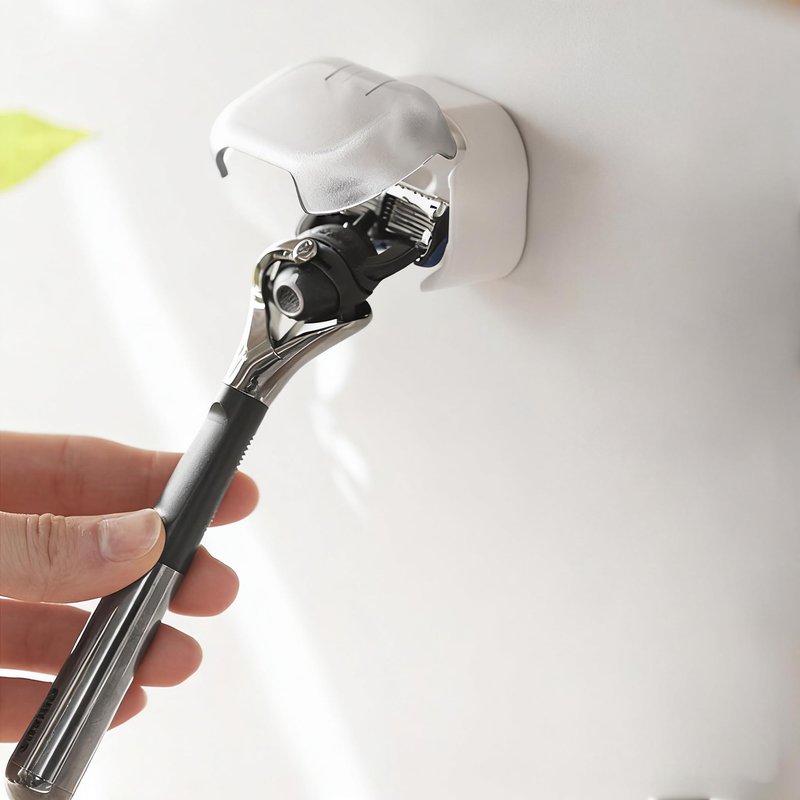 So Nice Shower Razor Holder for Wall - Auto-Closing Dust Cover & No-Drill Mount (Strong Adhesive) | Keeps Razor Clean & Hygienic