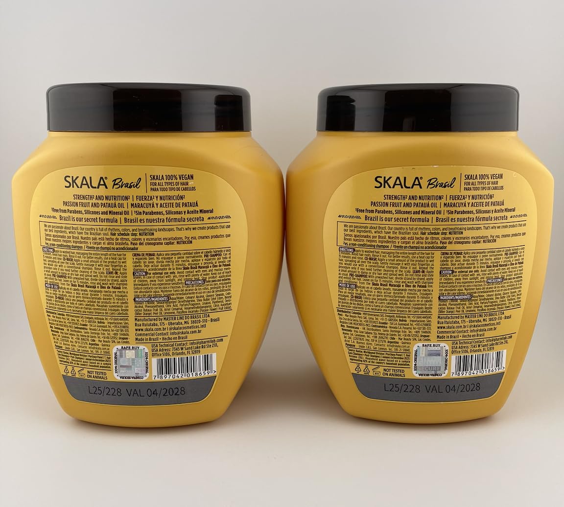 **SKALA Maracuja Passion Fruit Curl Cream - Vegan, Moisturizing Formula | 2 Pack (1000g Each)**