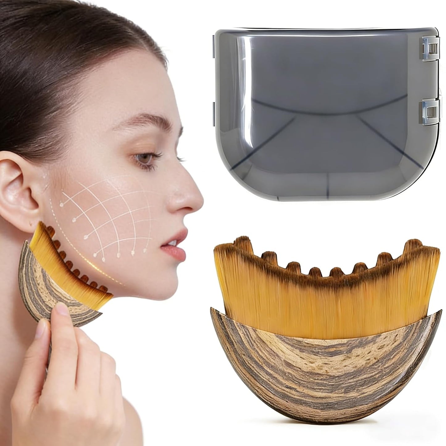 Lymphatic Drainage Massager - Gua Sha Facial Tool for Anti-Puffiness & Double Chin Reduction | Detox Lift for Glowing Skin
