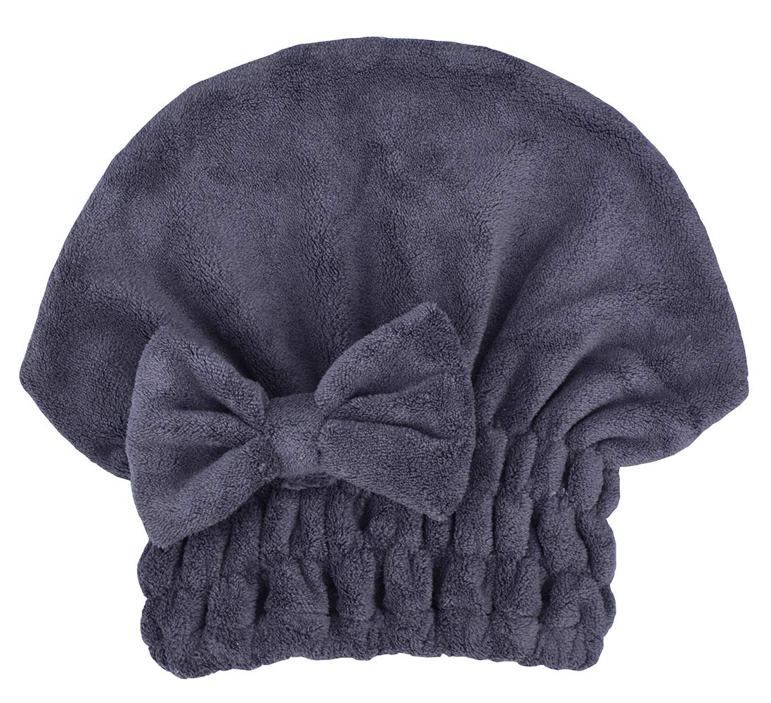 MAYOUTH Microfiber Hair Drying Towels Head wrap with Bow-Knot Shower Cap Hair Turban hairWrap Bath Cap for Curly Long & Wet Hair Gift for Women