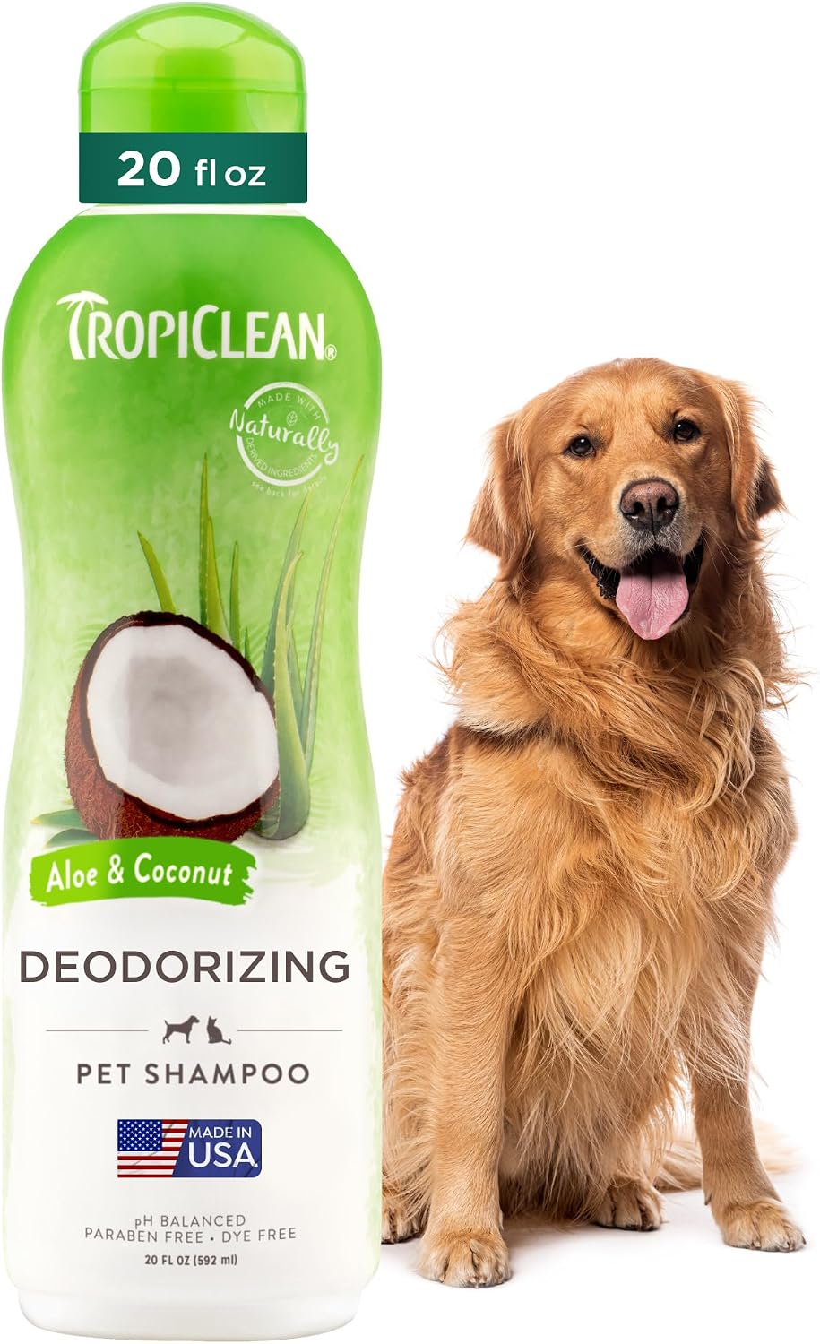TropiClean 2-in-1 Dog Shampoo & Conditioner - Moisturizing Papaya Scent | Puppy & Cat Safe, 20oz