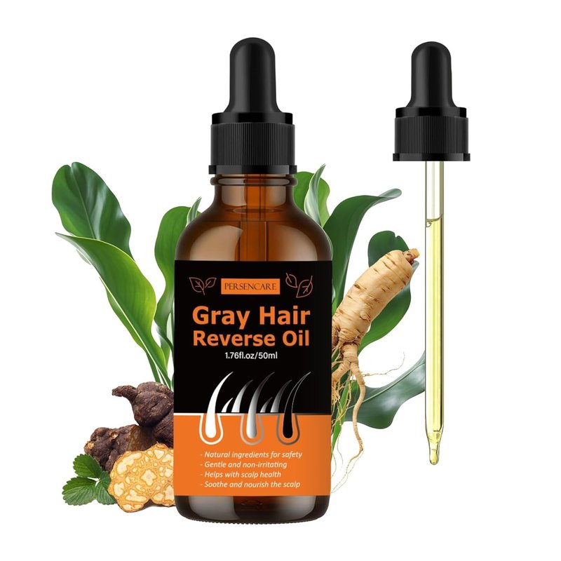 Herbal Gray Hair Reverse Essential Oil - Darkening Conditioner & Growth Serum | Usma Polygonum Multiflorum Blend