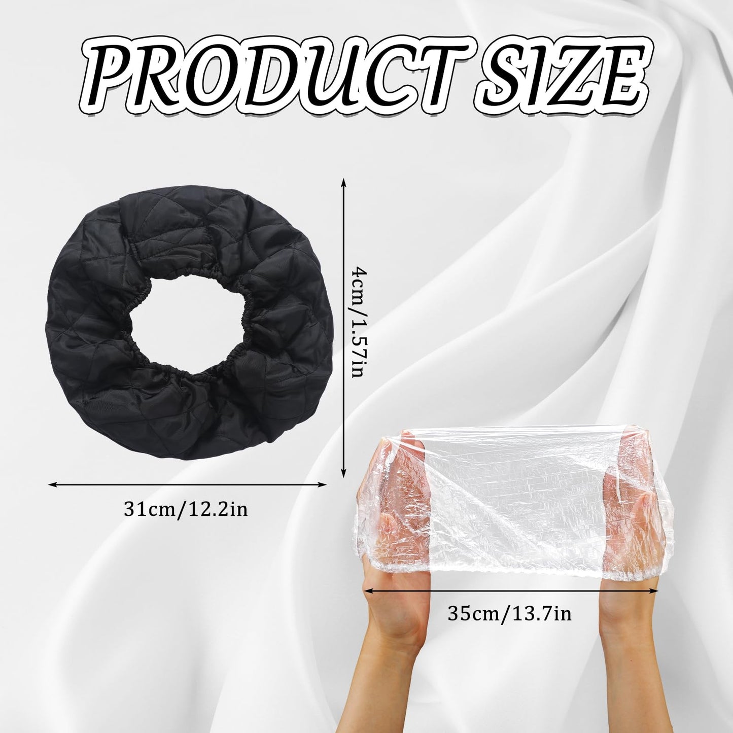 Fiwochic 1 Pcs Hair Dryer Heat Shield with 10 Disposable Plastic Hoods(Black)