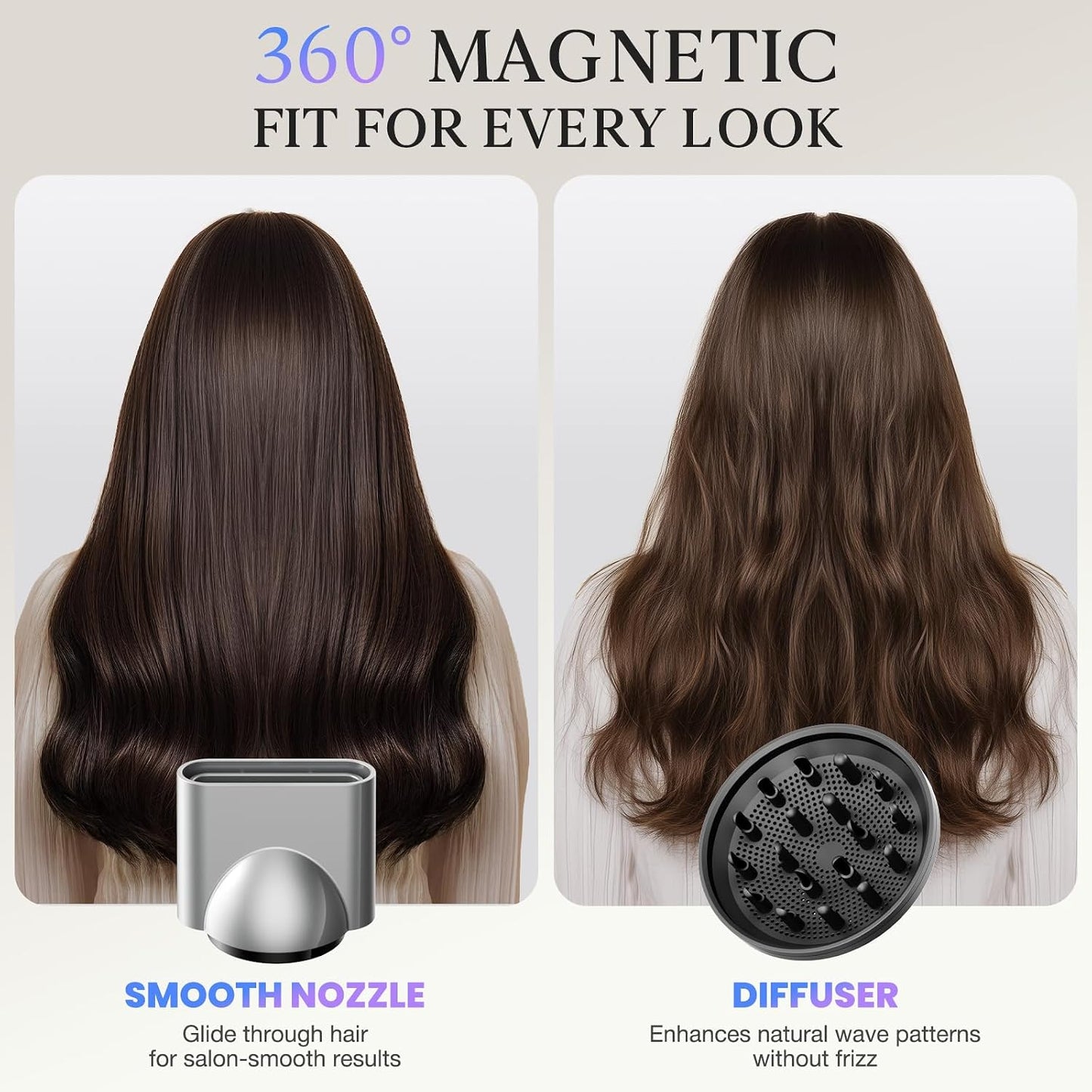 High-Speed Ionic Hair Dryer - 160,000 RPM Brushless Motor | Fast Drying, Lightweight Travel Design