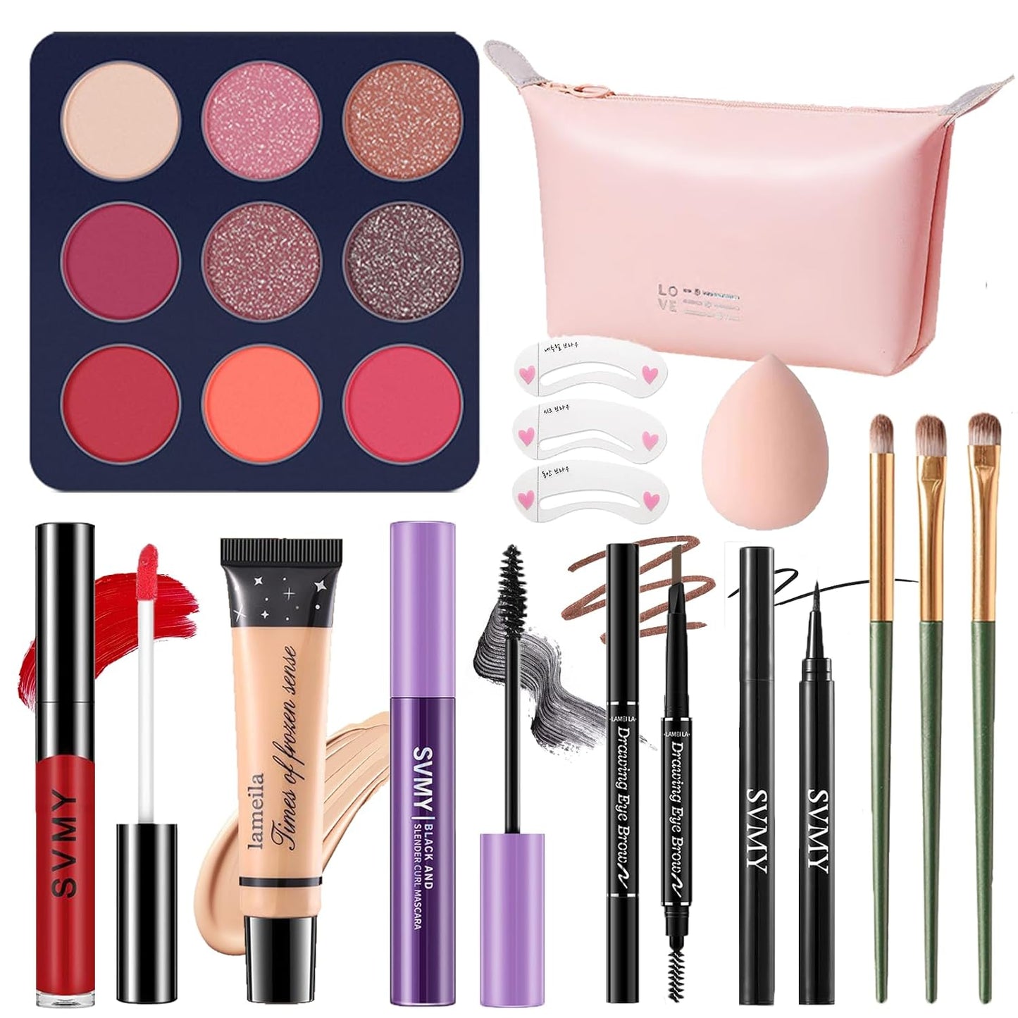 Makeup Set for Women - Complete Makeup Kit for Beginners & Pros | Travel-Friendly, Versatile Palette & Lip Gloss