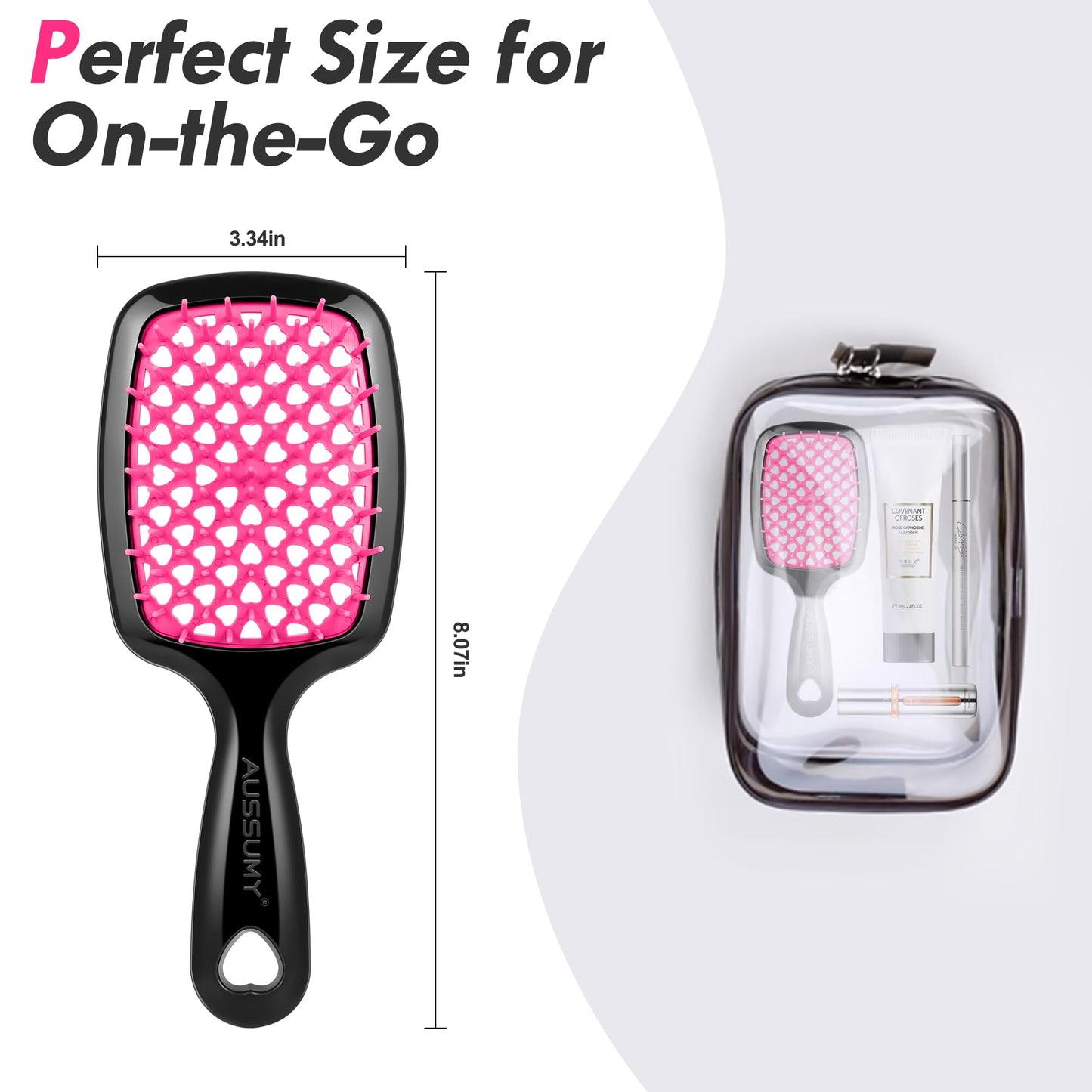 Aussumy 4 Pack Vented Detangling Hair Brush - Detangler Hairbrush with Soft Bristles for Effortless Tangle Free - Ideal for Wet Dry or Curly Damaged Hair for Women Men Kids