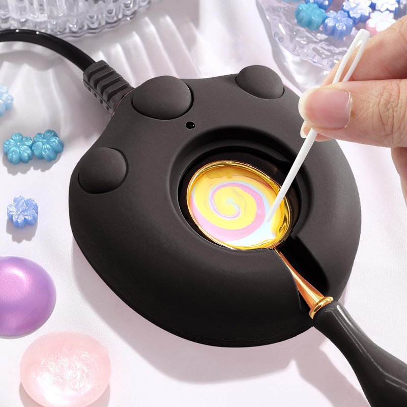 vibedor Electric Wax Warmer, Seal Melter Black Electric Wax Seal Kit with Spoon, Tweezer and Stir Stick for Melting Beads and DIY
