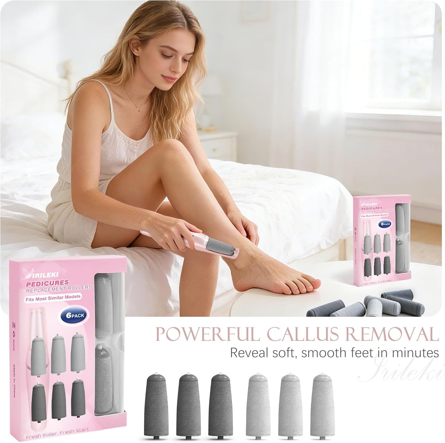 Replacement Roller Heads for Electric Foot Callus Removers - Upgraded Thicker & Durable | Fits Flawless Pedi