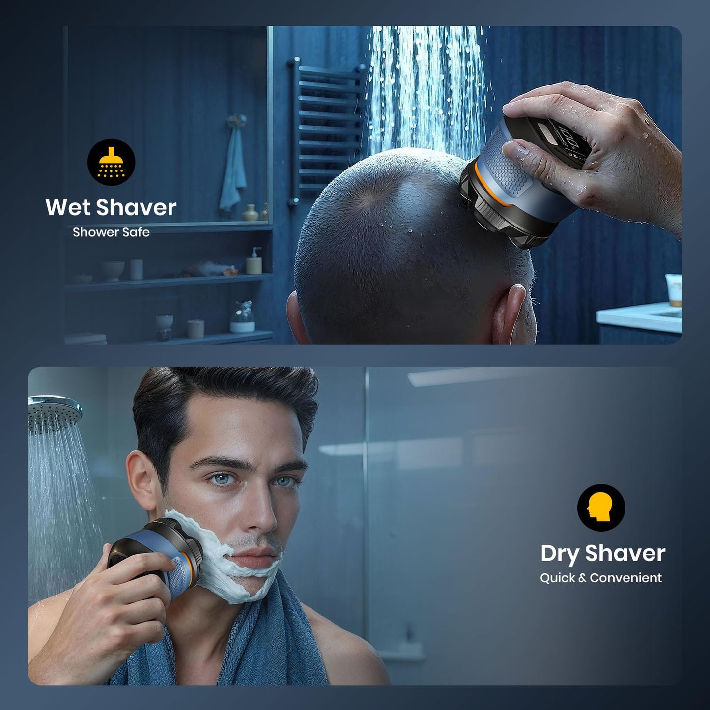 TLMUSE Head Shavers for Bald Men, 2026 Upgraded Magnetic Head Shaver, IPX7 Waterproof Wet/Dry Head Shavers for Men, 2-Speed Mens Head Shaver Bald, Model 372