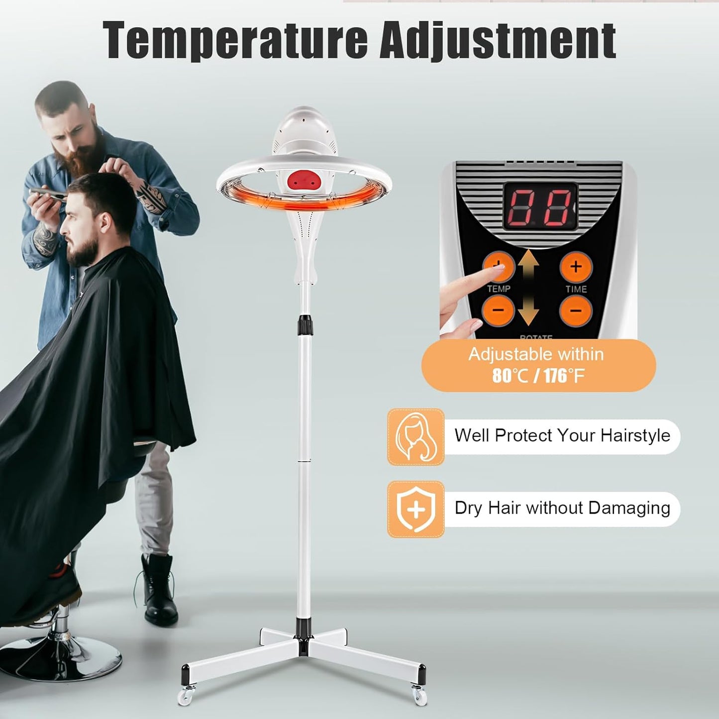 Portable Hooded Hair Dryer - 3-in-1 Infrared Mobile Steamer for Salon & Home Use | Adjustable, 950W