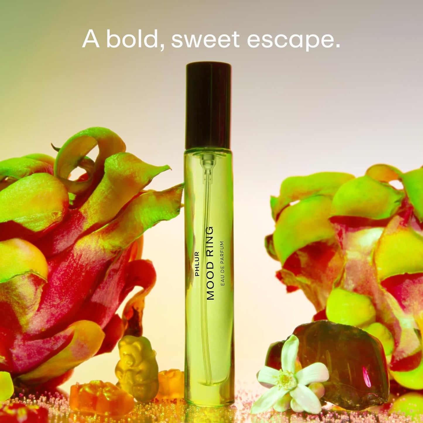 PHLUR Mood Ring Eau de Parfum - Unisex Sweet Fruity Floral Fragrance | Travel Size 9.5mL