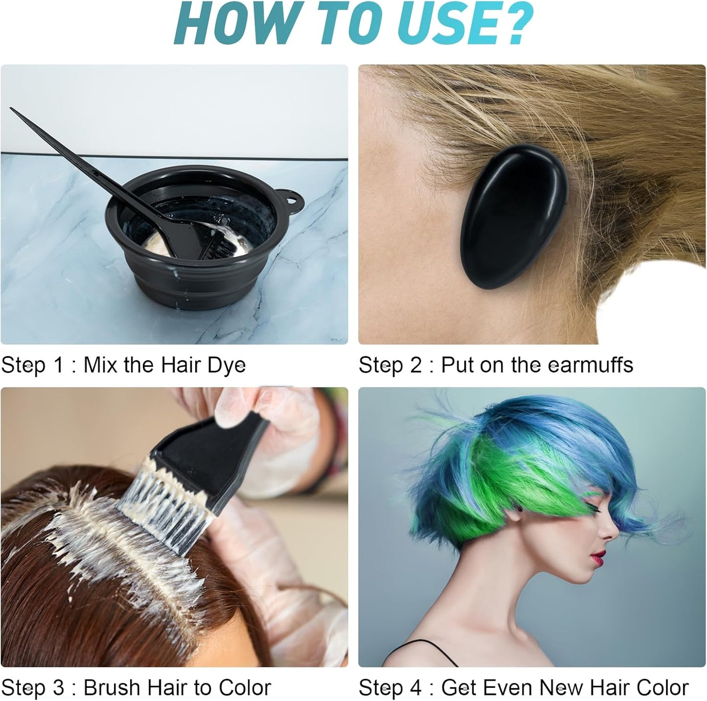 Xarchy Hair Bleach Kit - 10 Pc Professional Coloring Set with Dye Brush, Bowl & Earmuffs | Perfect for Salon Highlights