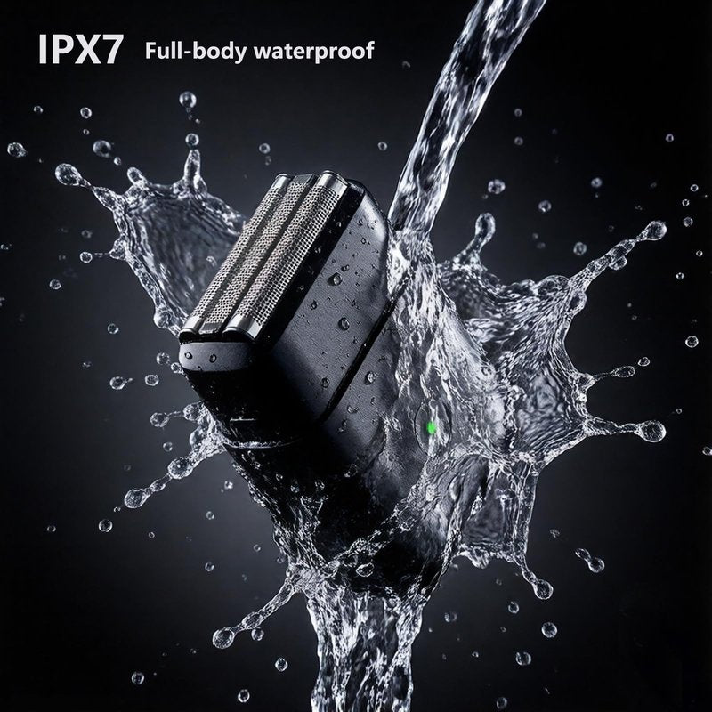 Electric Foil Shaver for Men: Compact Travel Razor for Face - IPX7 Waterproof & USB-C Fast Charging - 3D Floating Head & Hyper-Glide Blades - Hypoallergenic for Sensitive Skin with Battery Indicator