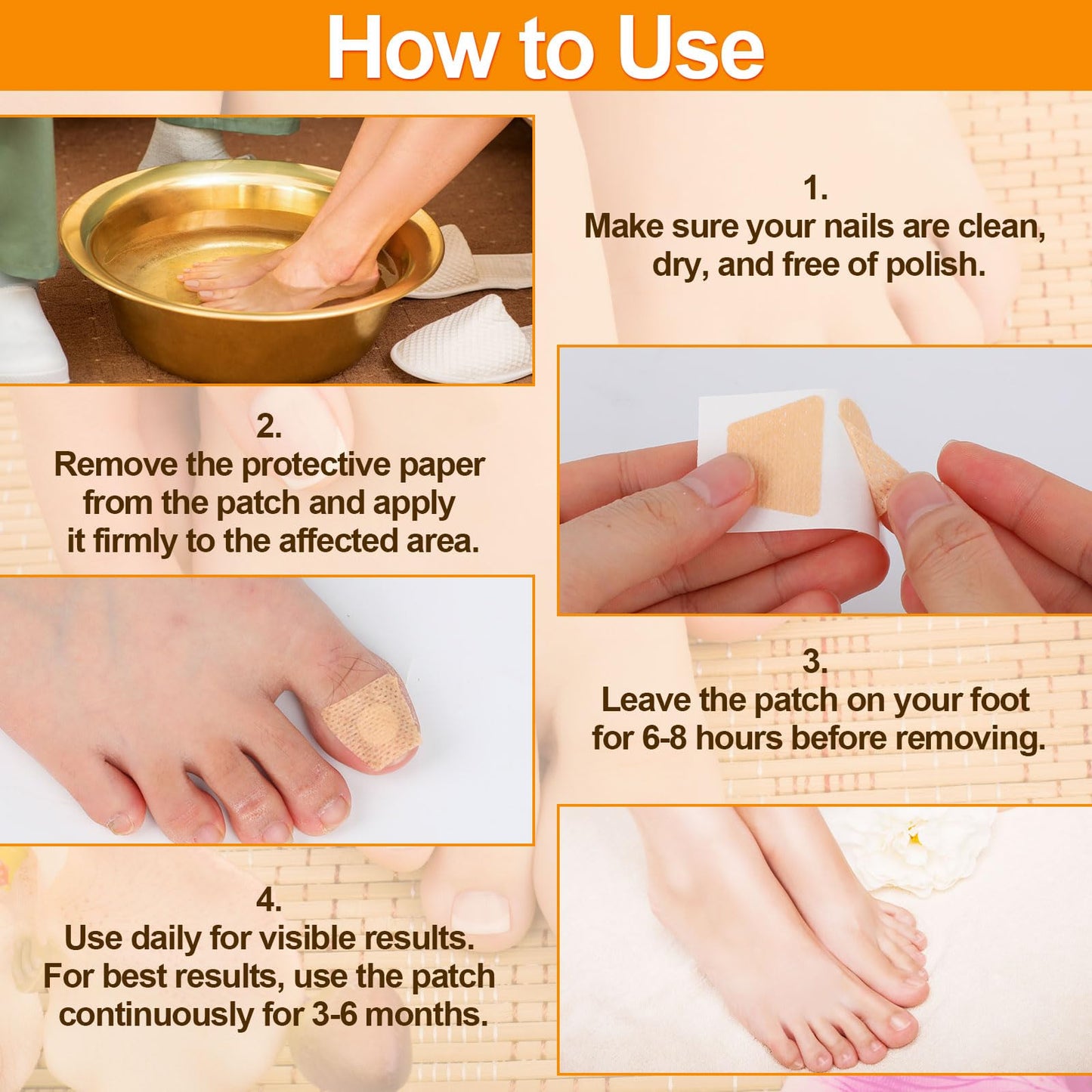 100pcs Nail Patches, 8-Hour Overnight Toenail Appearance Strips Extra Adhesive Daily Nail Nursing Stickers