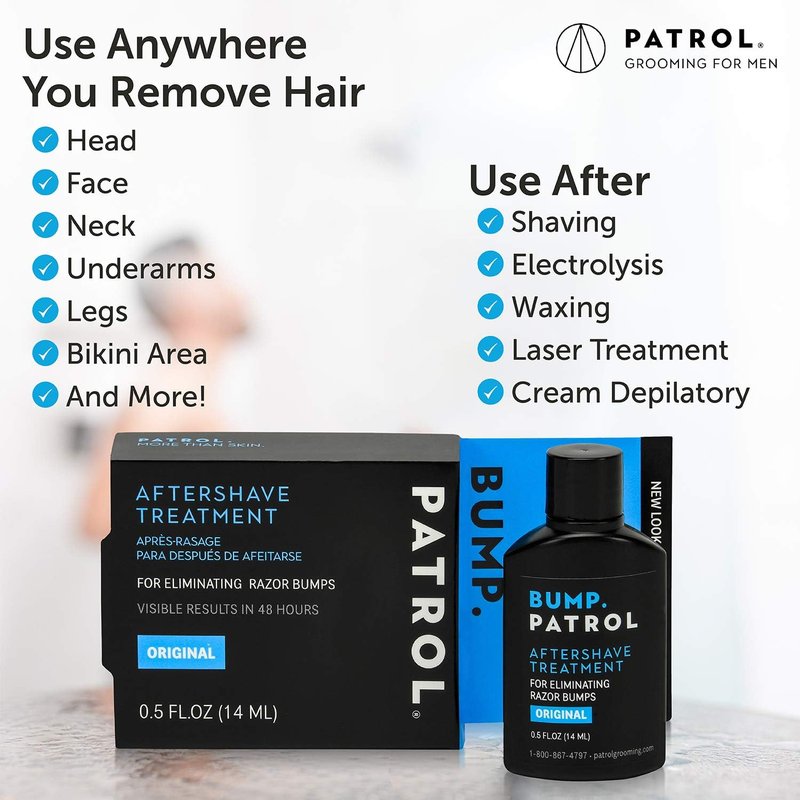 Bump Patrol Original Formula Aftershave Treatment Serum – Razor Bump Stopper and Ingrown Hair Treatment for Men and Women, Ingrown Hair Serum with Salicylic Acid - 0.5 oz (Pack of 1)