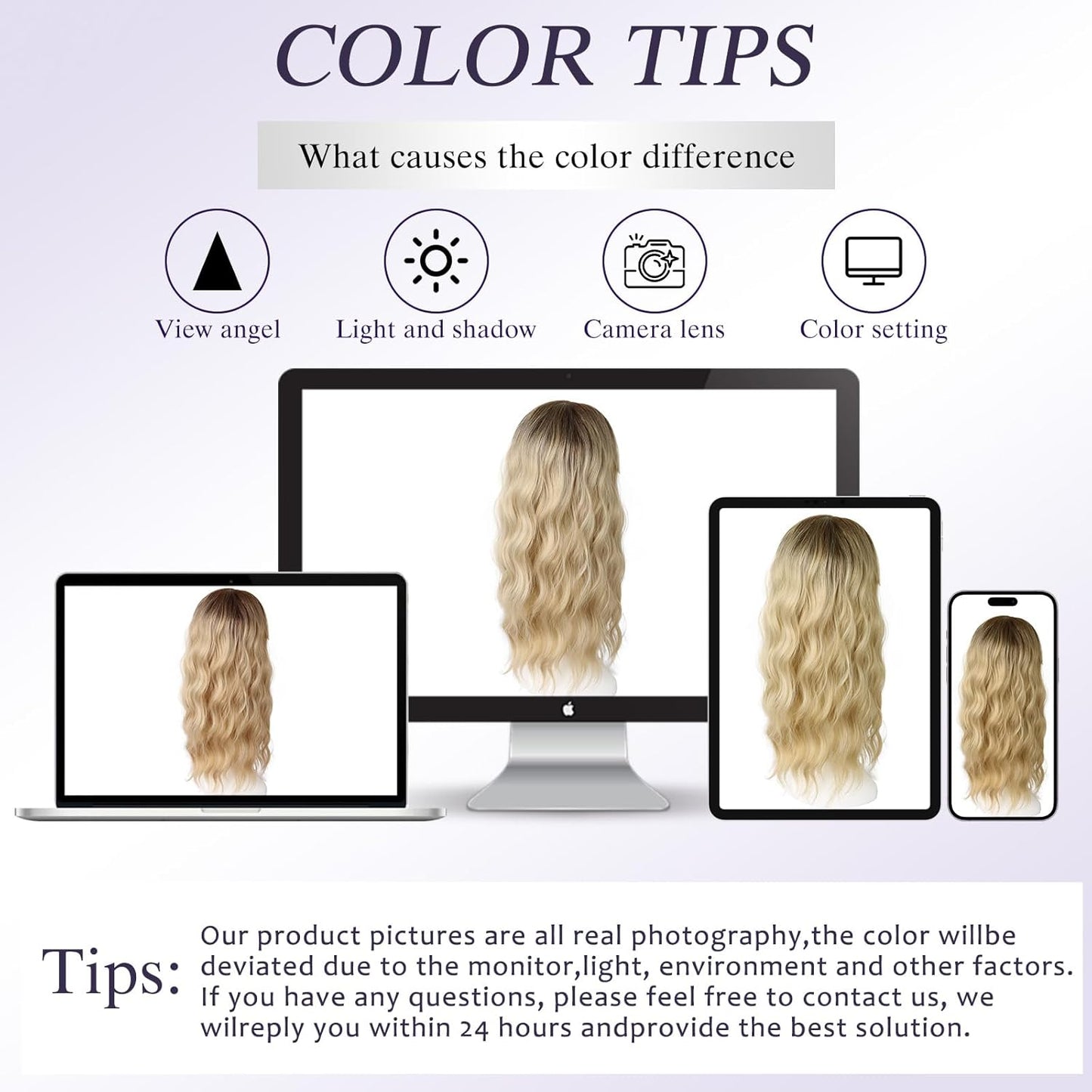 360 3D Hair Toppers for Women - Big Base Clip-In Hair Pieces, 20-Inch Long Wavy Style with French Bangs | 7x7 Inches Synthetic Fiber
