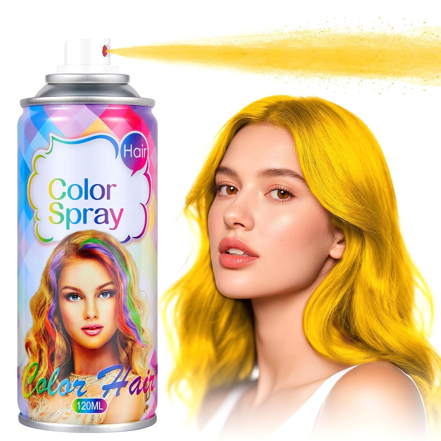 Temporary Hair Color Spray - Washable Gold Hair Dye for Kids & Adults | 4.06oz - Perfect for Cosplay & Parties