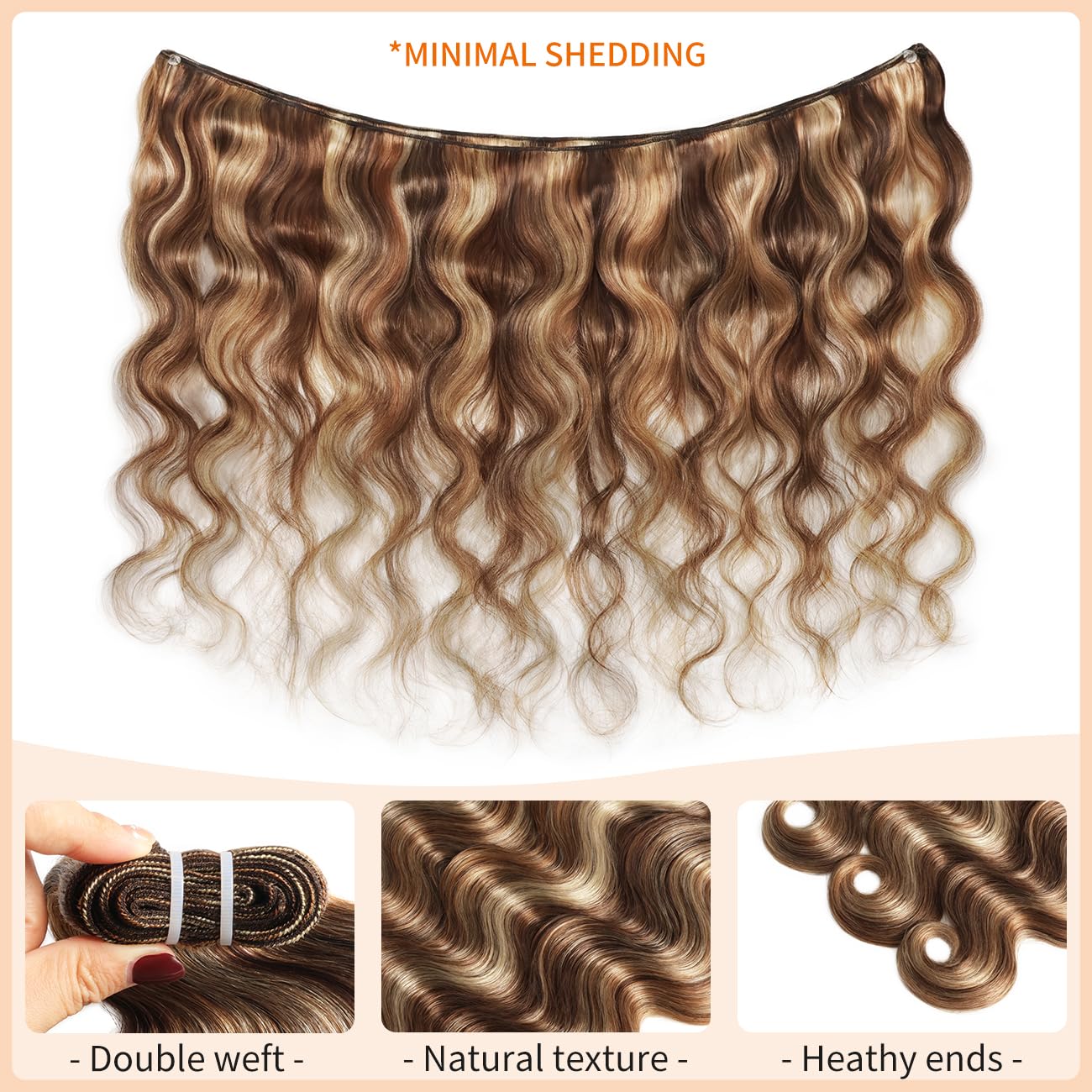 Blonde Bundles Body Wave Human Hair,3 Bundles 20 22 24 Inch 100g Each