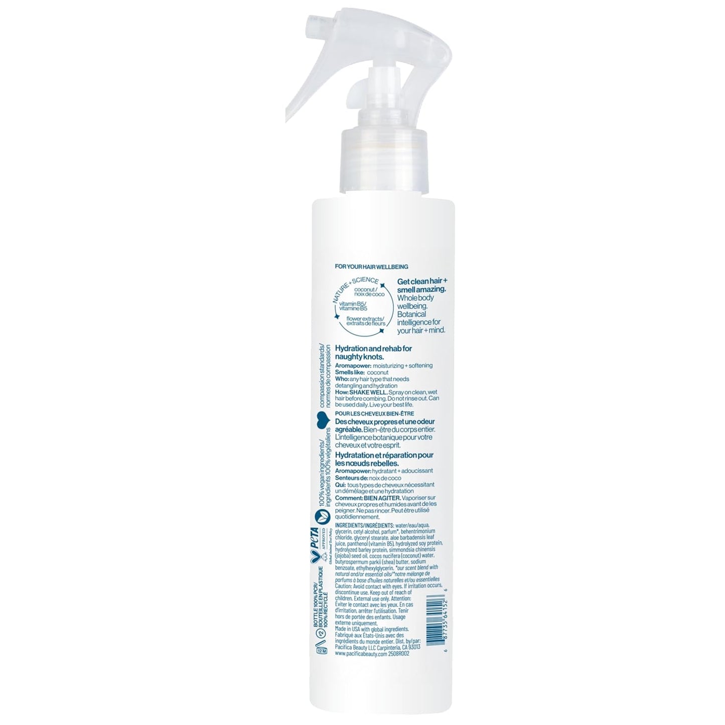 Coconut Milk Hair Detangler Spray - Leave-In Conditioning Elixir for Tangle-Free Hair, Adds Shine & Moisture | Vegan & Cruelty-Free