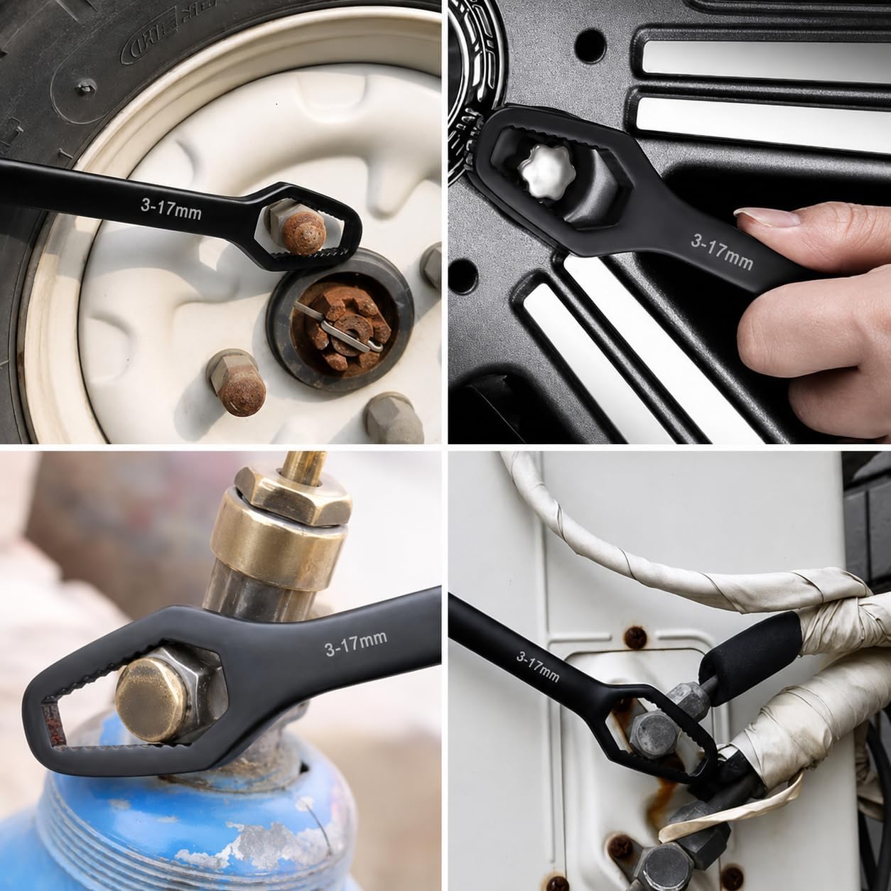Adjustable Double-Ended Torx Wrench - Self-Tightening 3-17mm Tool for Automotive & Home Use