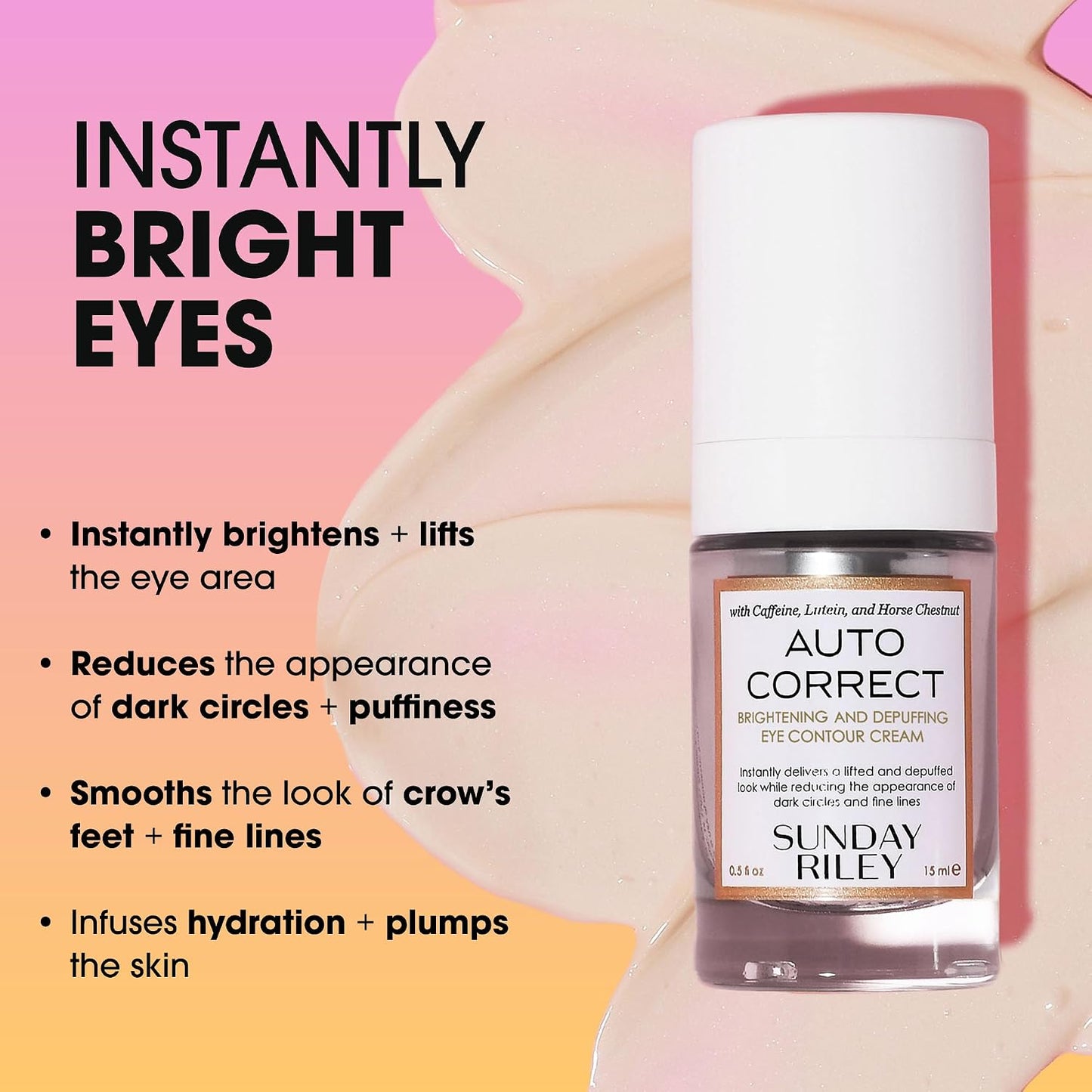 Auto Correct Eye Cream - Brightening & Firming Formula for Dark Circles | 0.5 oz