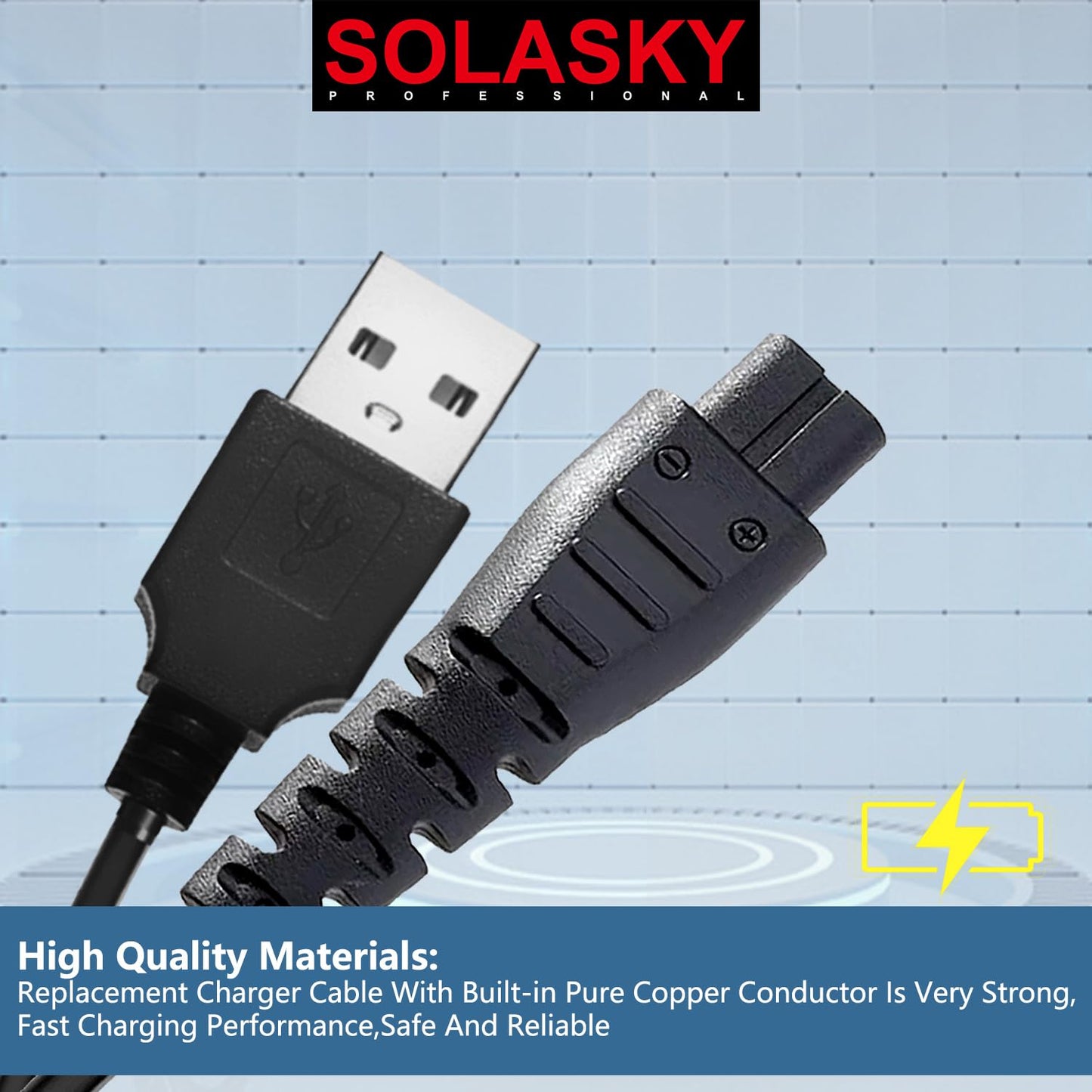 SOLASKY USB Charger Cord Compatible with Remington Shaver Clipper Charger USB Cable Power Cord for Remington XR7000 HC4250