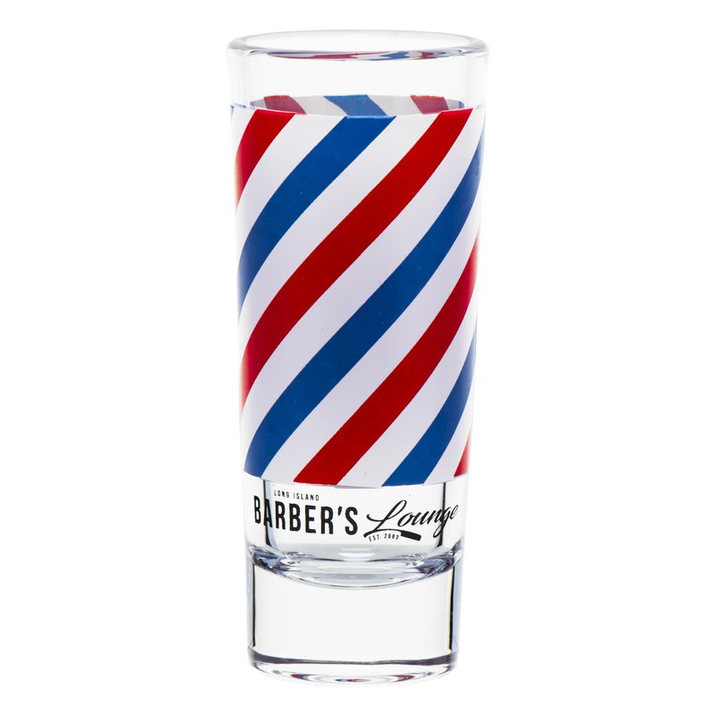 Barber Pole Shot Glass 2 Fl. Oz/MADE BY BARBERS/Barbershop Essentials/Also For Hairstylists Groomers/Tall Whiskey Bourbon Shooter