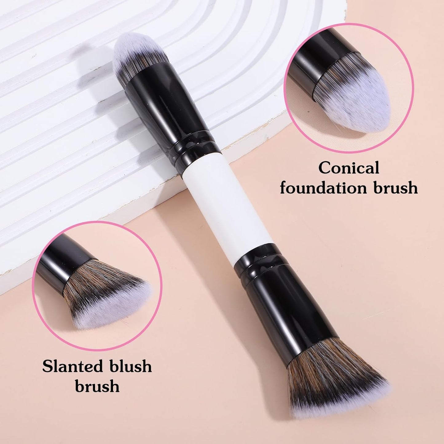 KFHENSOM 4PCS Dual-Ended Makeup Brush Set | Professional Foundation, Contour & Concealer Brushes for Liquid & Powder